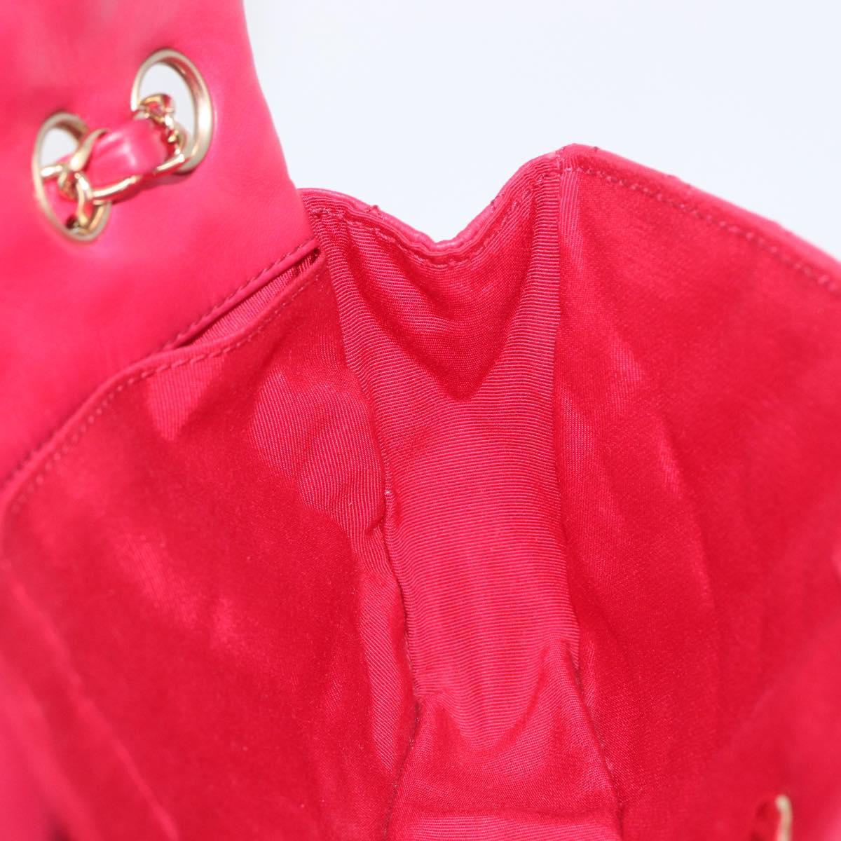 CHANEL Matelasse25 Chain Shoulder Bag Lamb Skin Pink Gold CC Auth 210180M