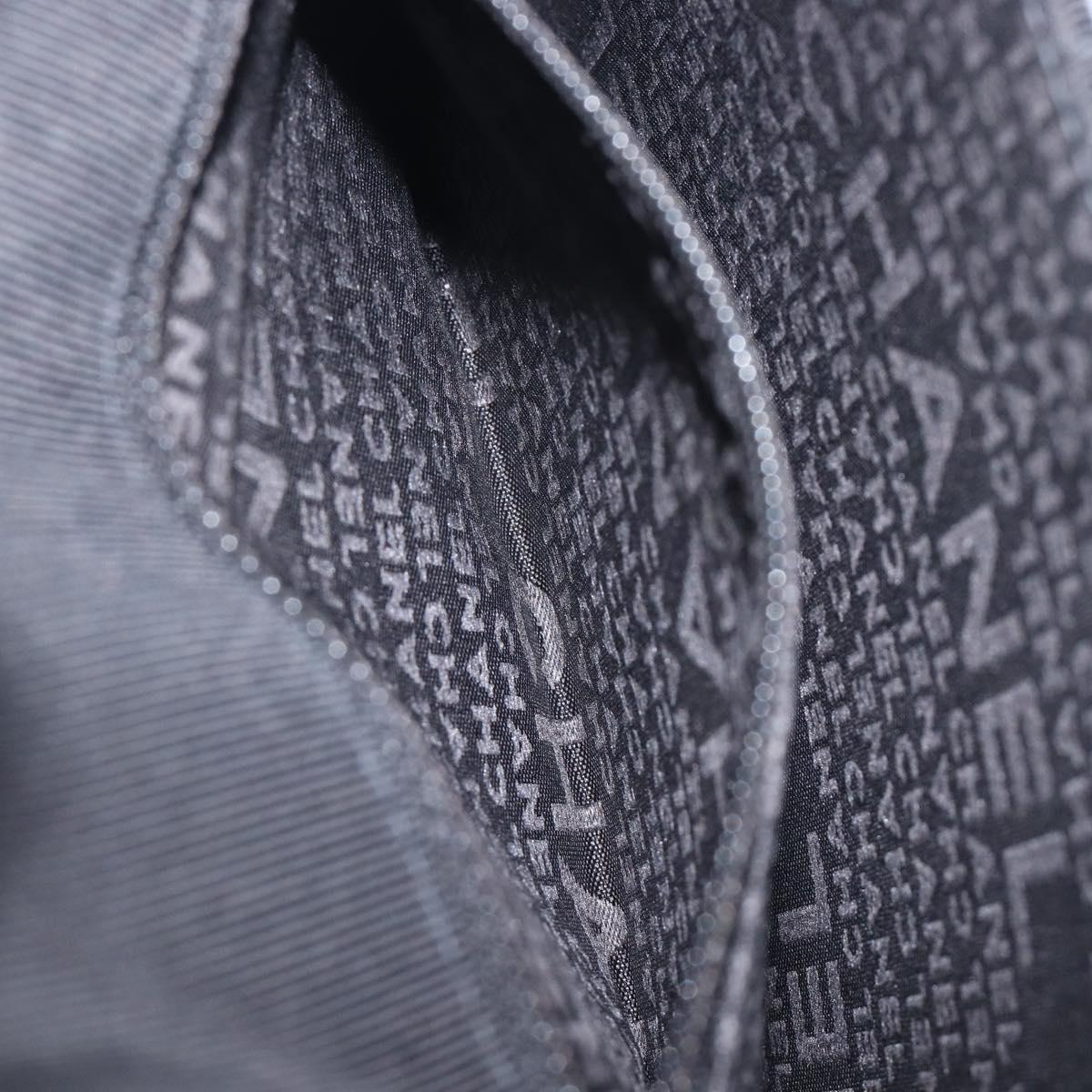 CHANEL Matelasse Chain Shoulder Bag Canvas Black Silver CC Auth 210182SAM