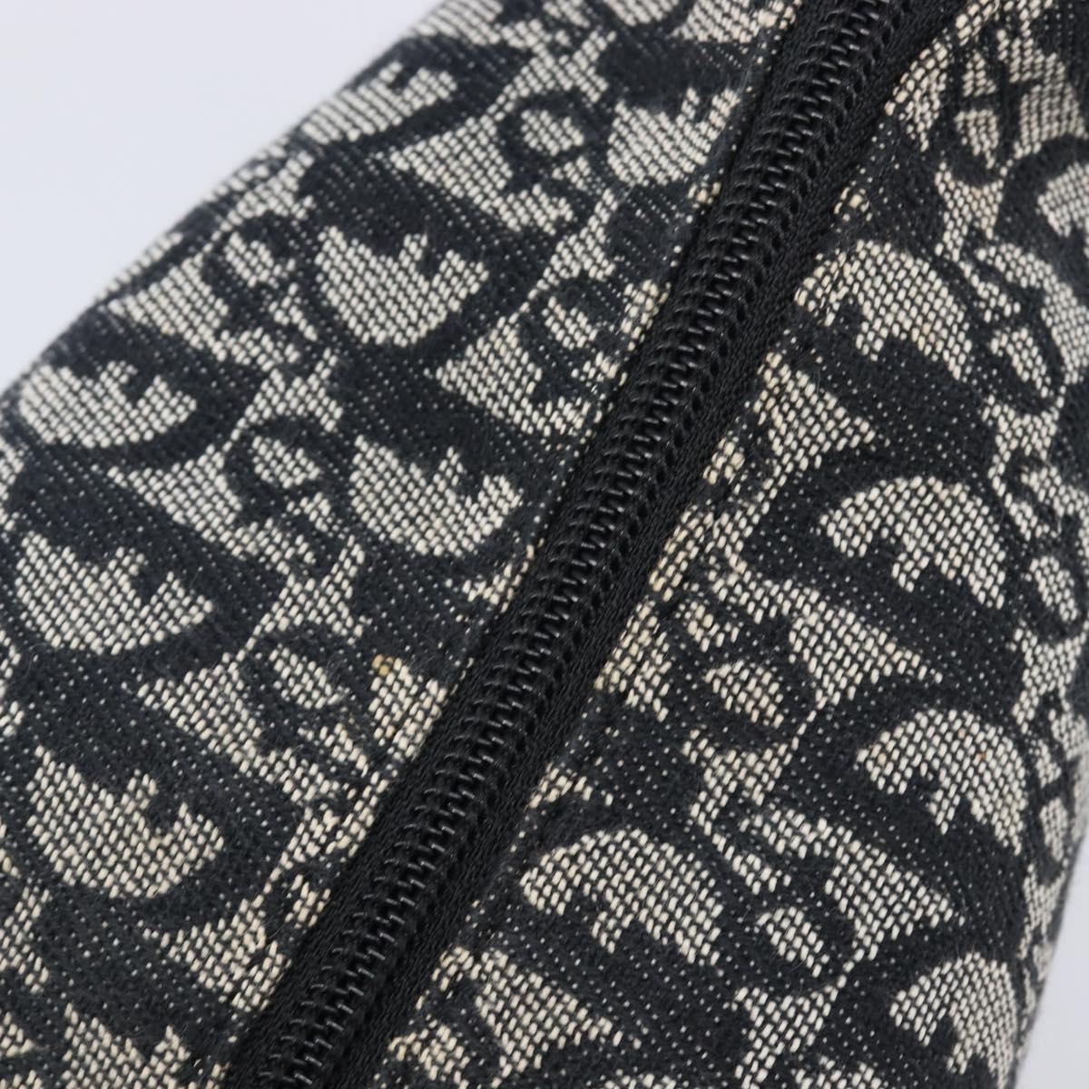 Christian Dior Trotter Canvas Oblique Shoulder Bag Navy Silver Auth 210185A