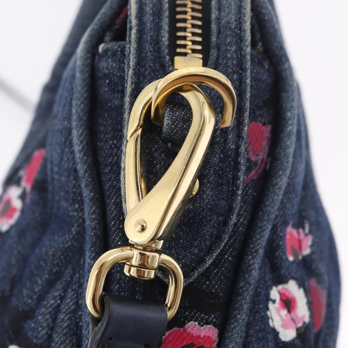 Miu Miu Matelasse Hand Bag Denim 2way Blue Gold Auth 210189V