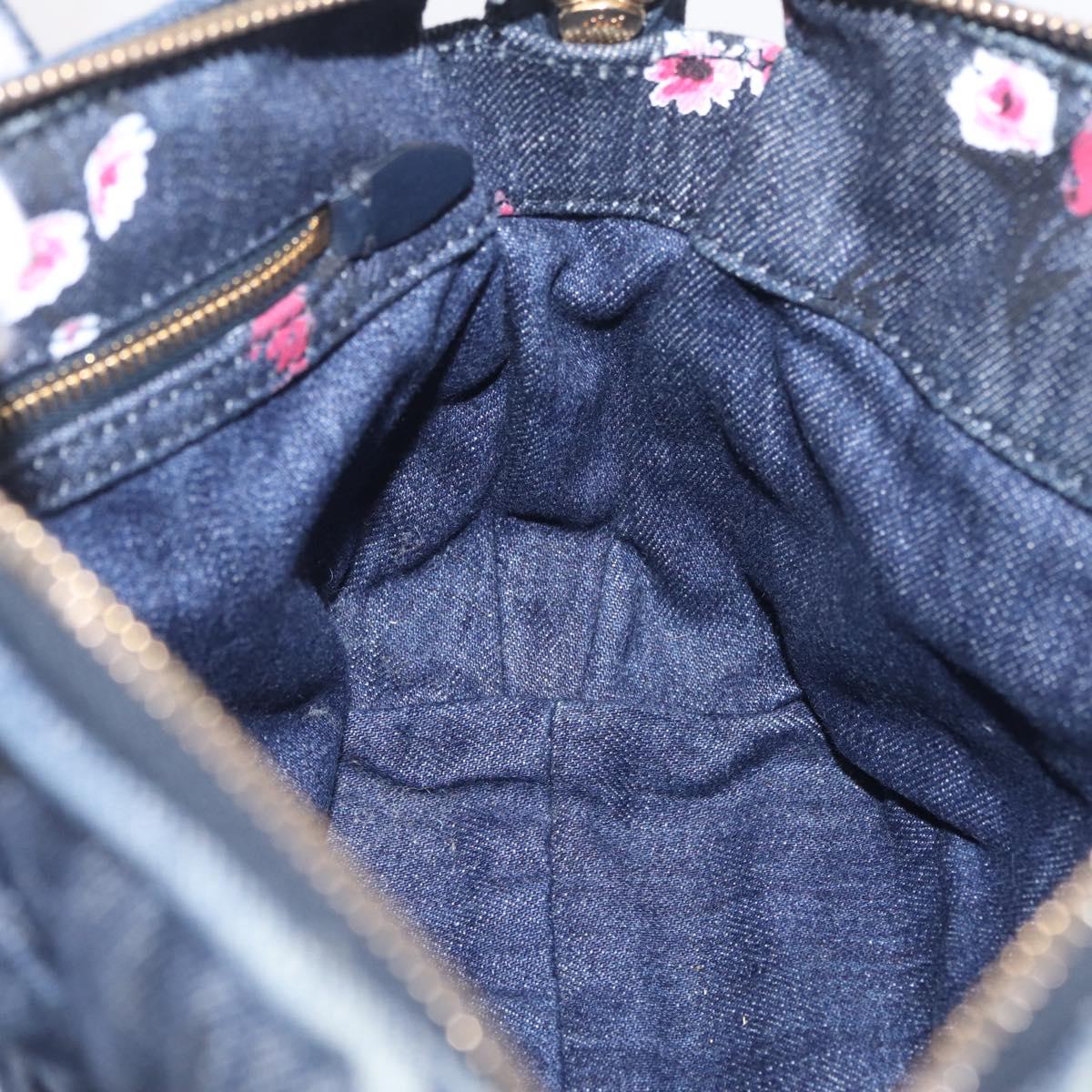 Miu Miu Matelasse Hand Bag Denim 2way Blue Gold Auth 210189V
