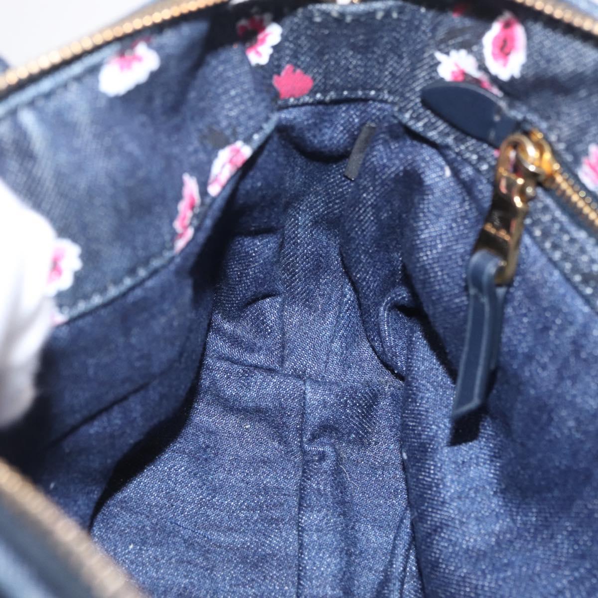 Miu Miu Matelasse Hand Bag Denim 2way Blue Gold Auth 210189V