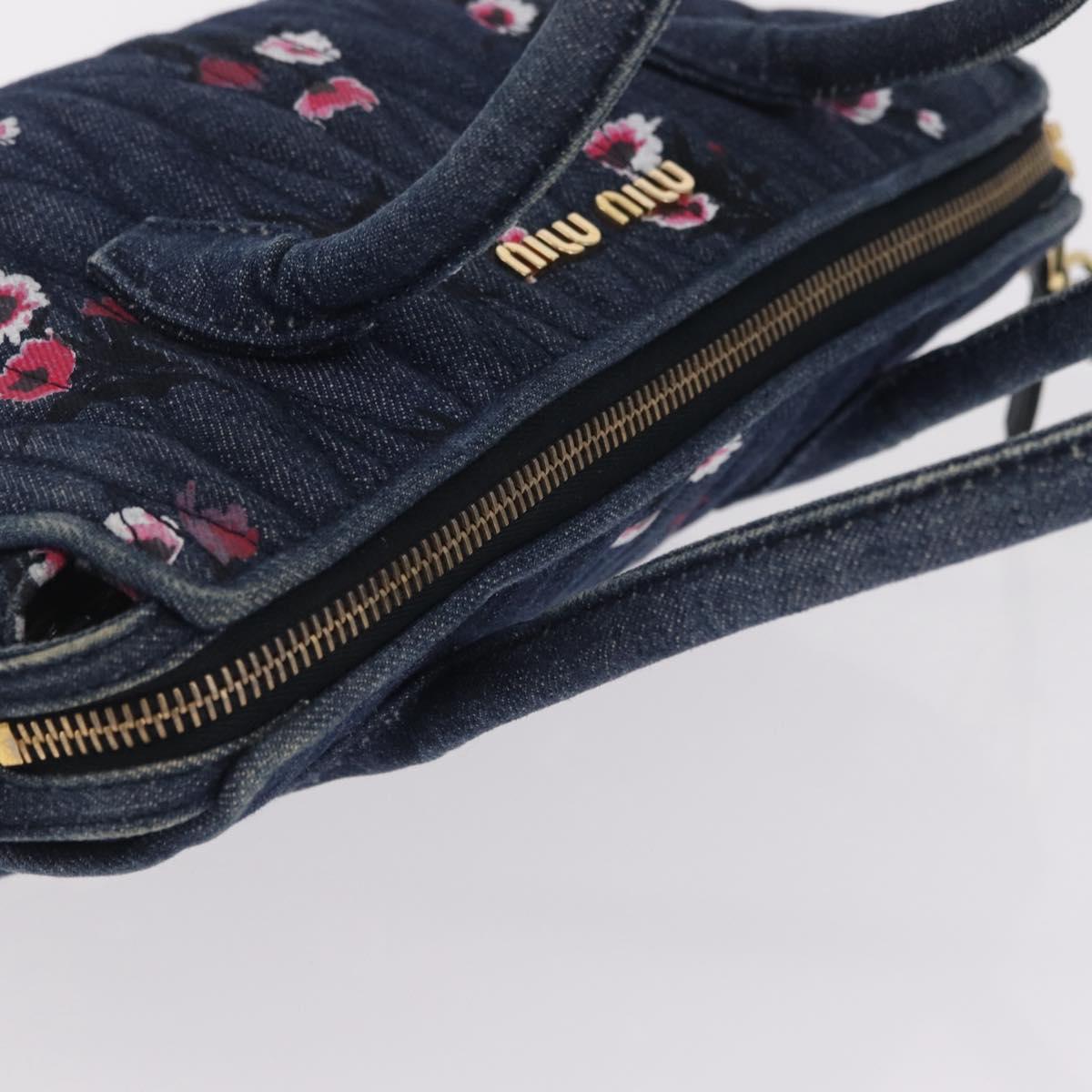 Miu Miu Matelasse Hand Bag Denim 2way Blue Gold Auth 210189V