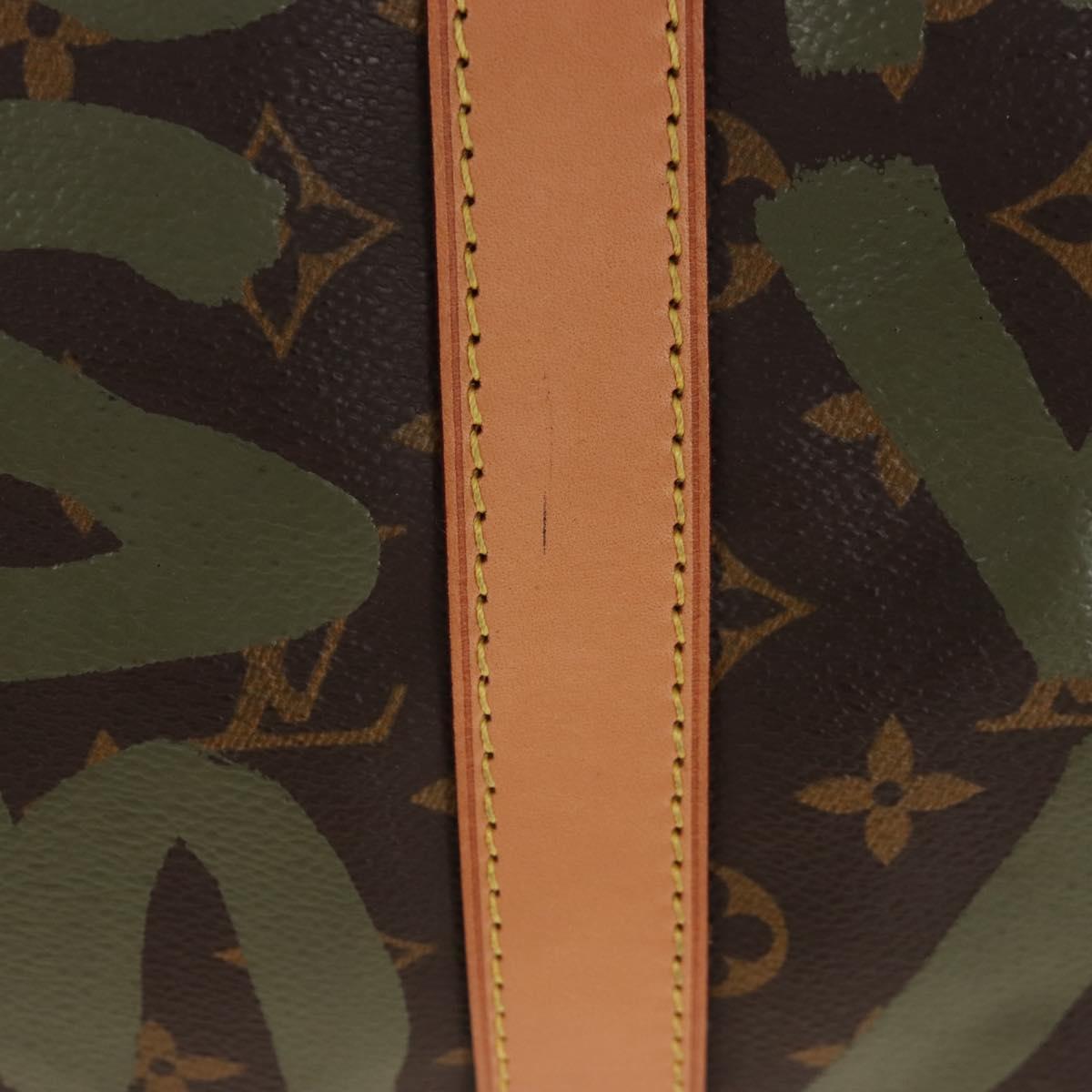LOUIS VUITTON Monogram graffiti Keepall 50 Bag Khaki M92196 LV Auth 210193SAM