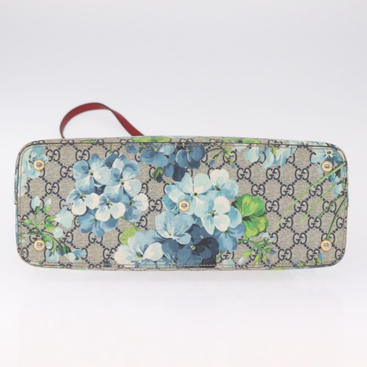 GUCCI GG Supreme GG Blooms Hand Bag PVC 2way Navy Gold 409534 Auth 210198V