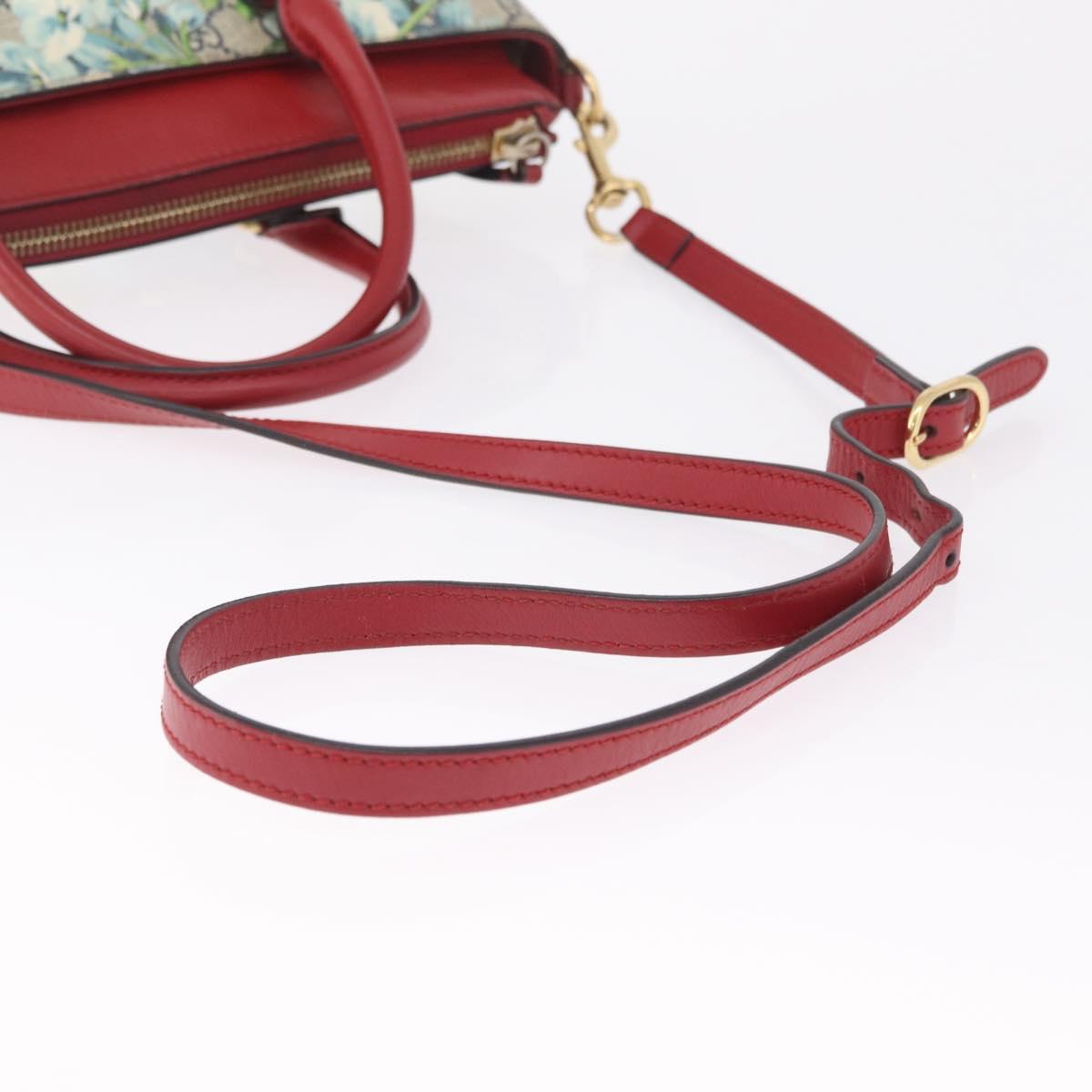GUCCI GG Supreme GG Blooms Hand Bag PVC 2way Navy Gold 409534 Auth 210198V