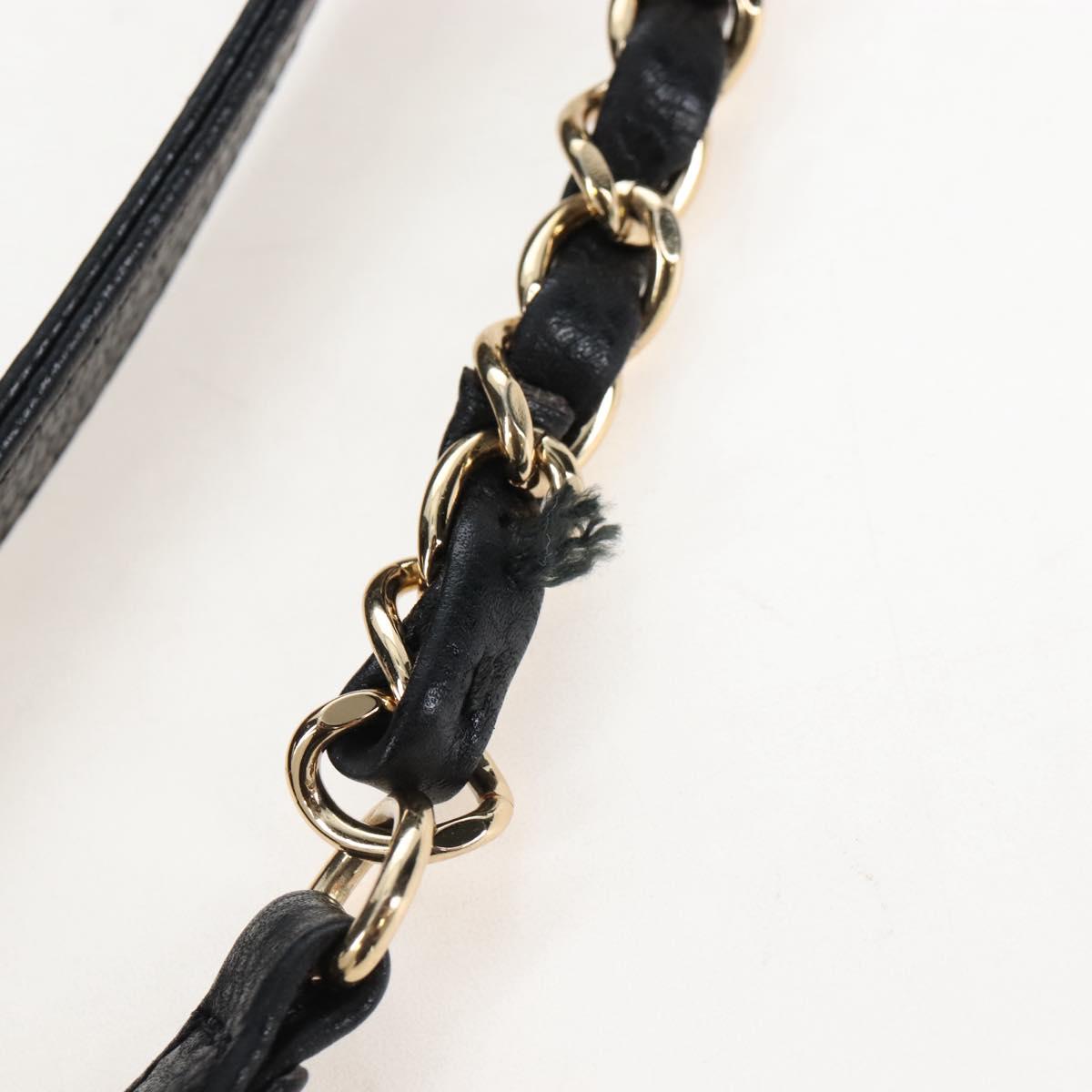 CHANEL Matelasse Chain Shoulder Tote Bag Caviar Skin Black Gold CC Auth 210201M