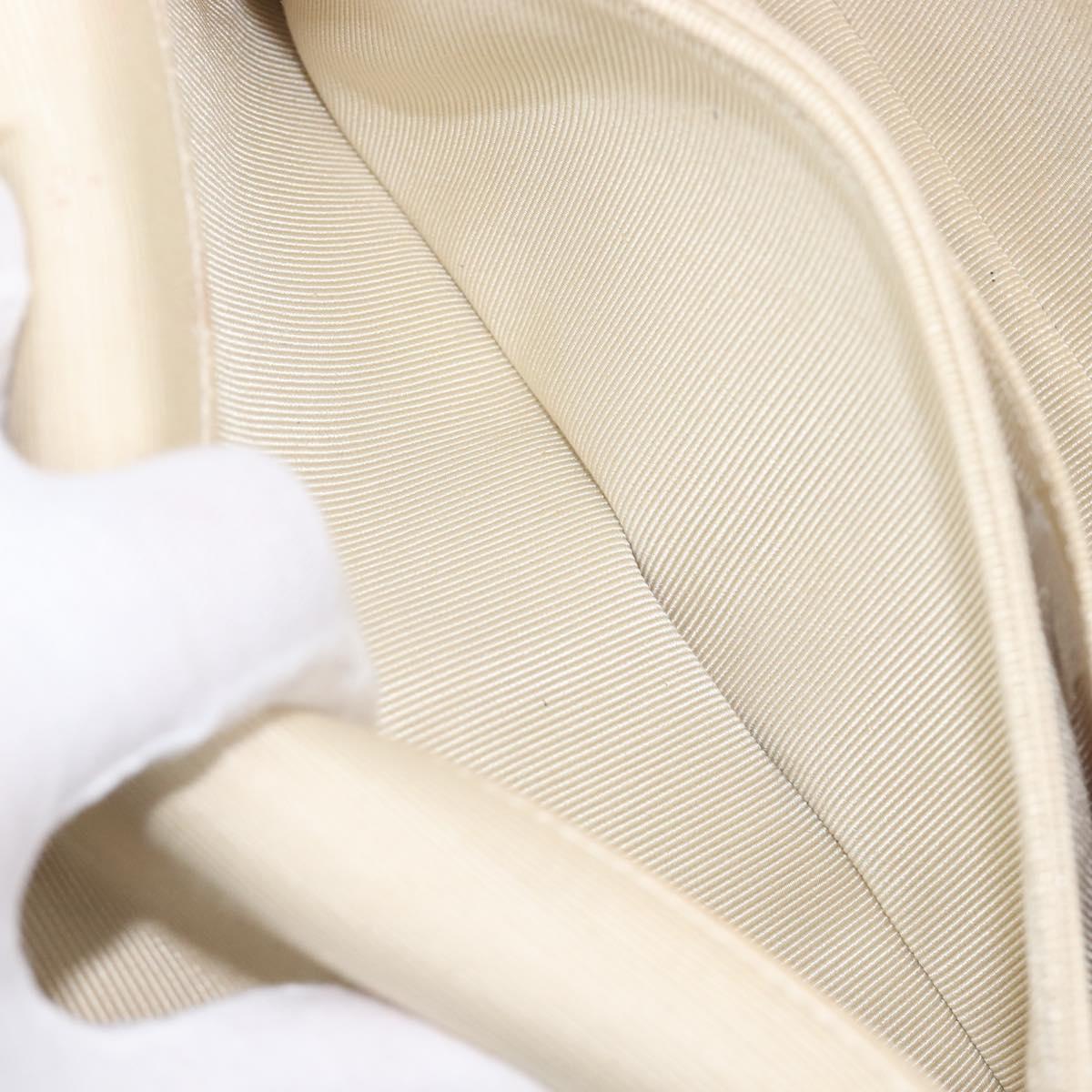 CHANEL Chain Shoulder Bag Canvas Ivory Gold CC Auth 210203SM