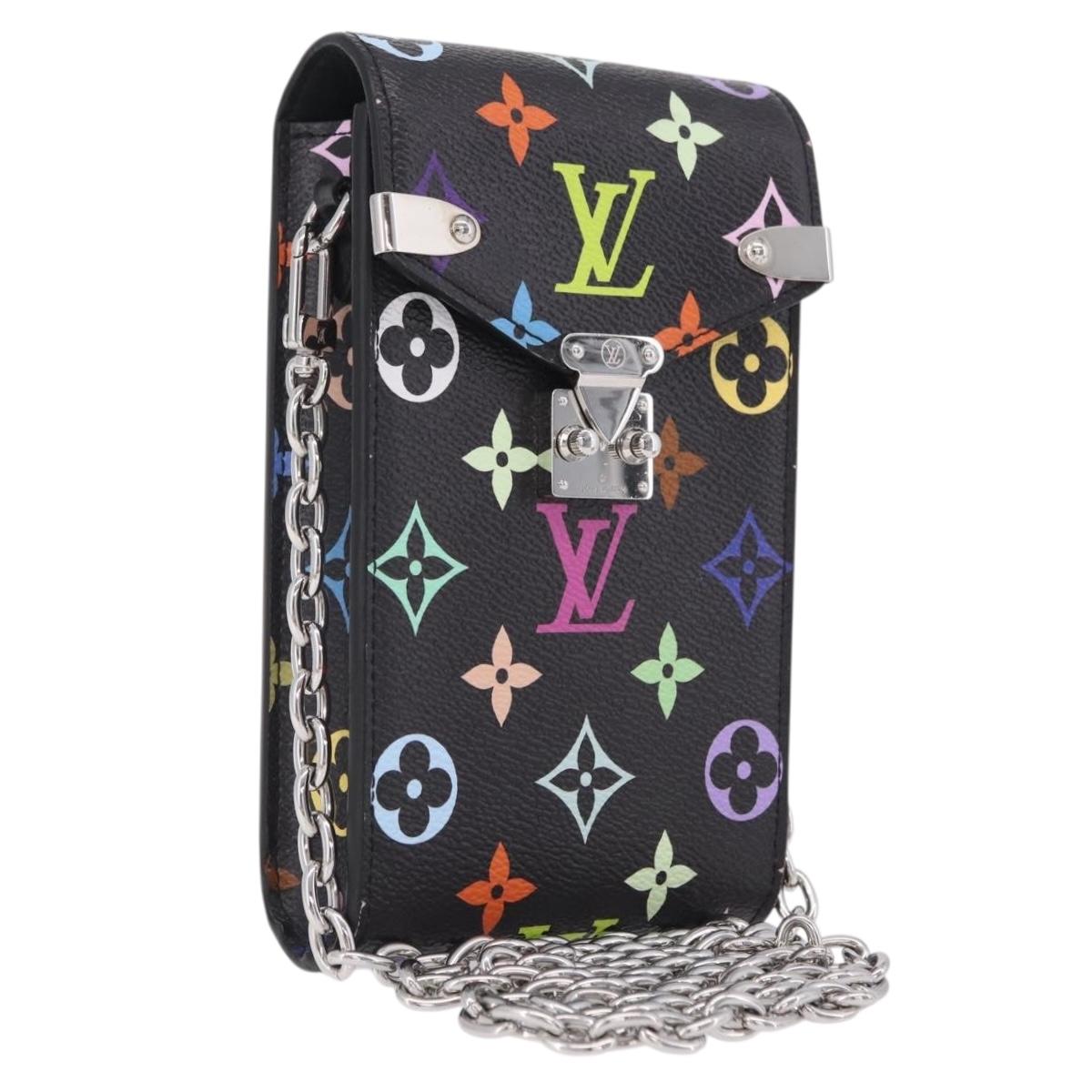 LOUIS VUITTON Multicolor Phone Pouch Metis Pouch Black M14098 LV Auth 210208SAM