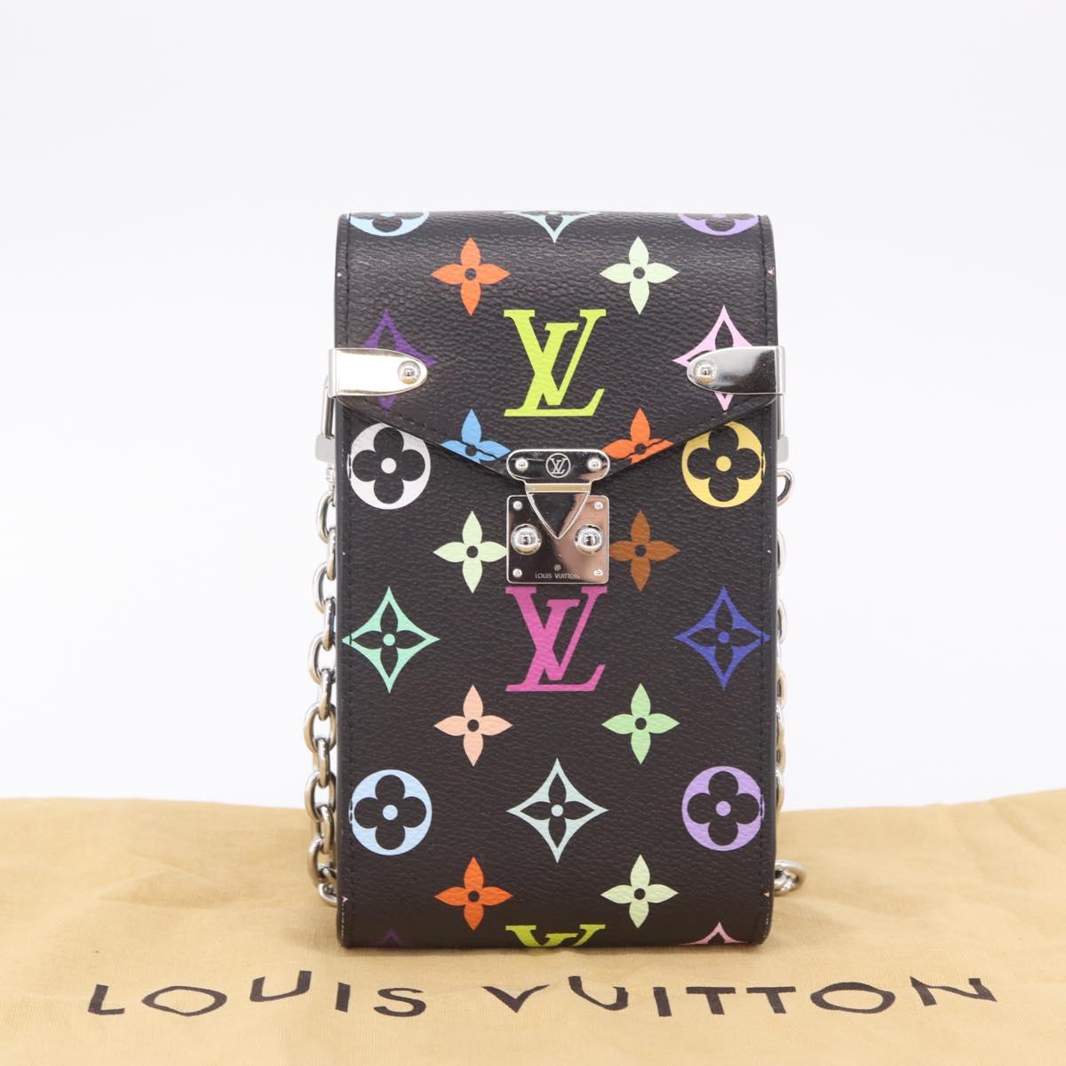 LOUIS VUITTON Multicolor Phone Pouch Metis Pouch Black M14098 LV Auth 210208SAM