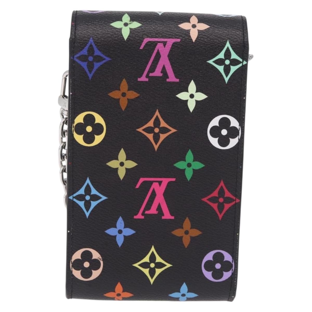 LOUIS VUITTON Multicolor Phone Pouch Metis Pouch Black M14098 LV Auth 210208SAM