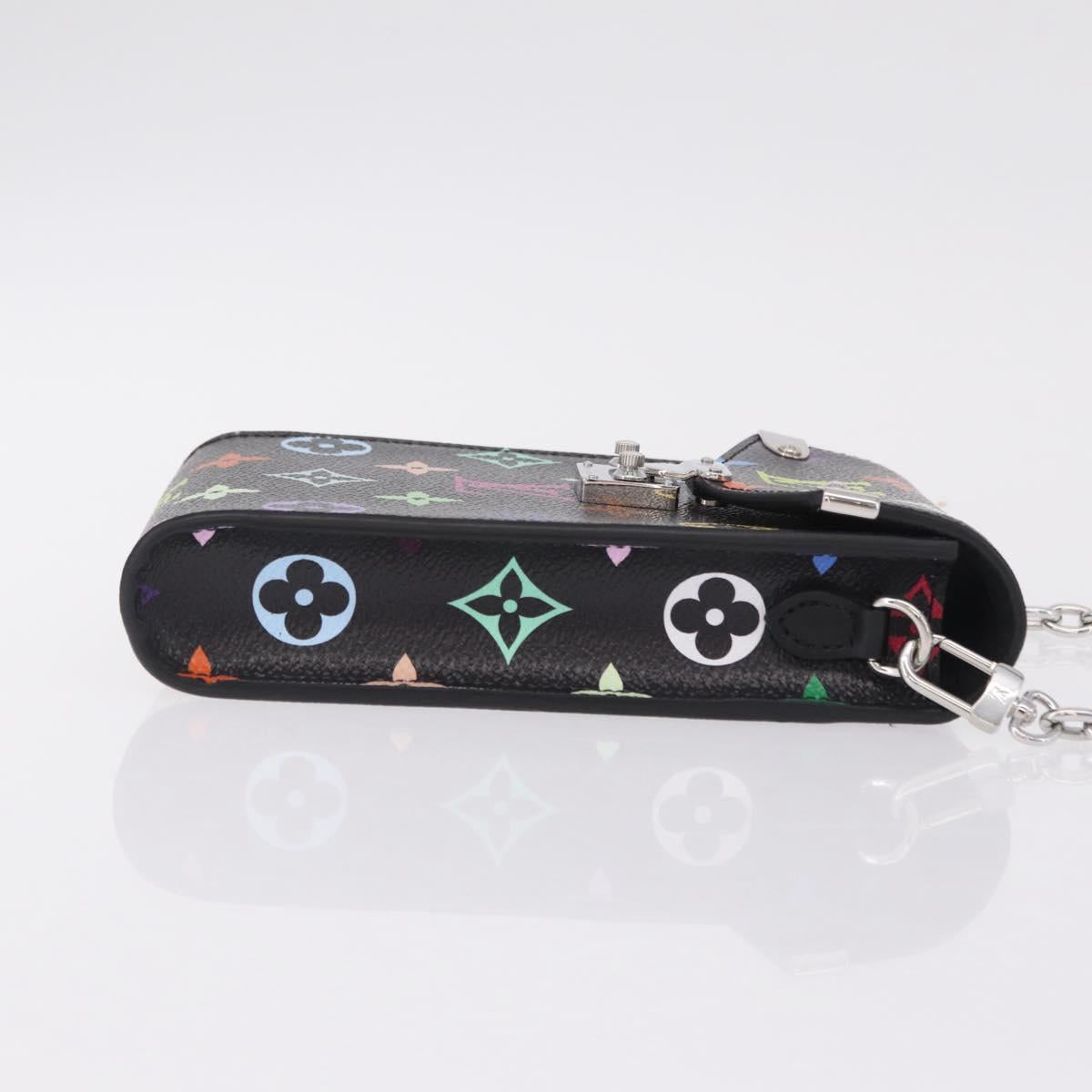 LOUIS VUITTON Multicolor Phone Pouch Metis Pouch Black M14098 LV Auth 210208SAM