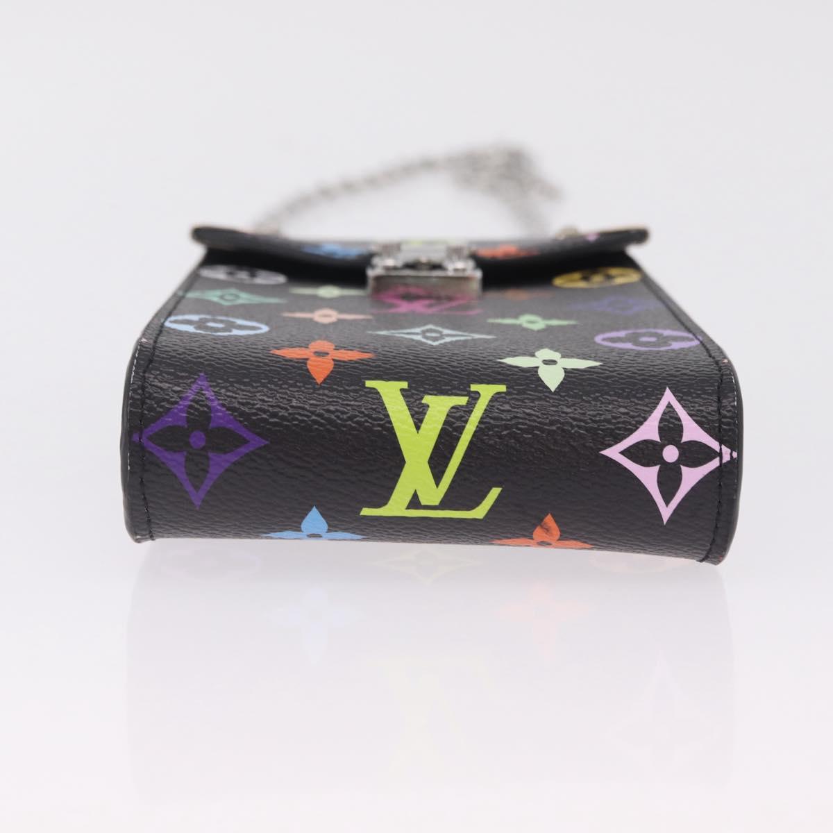 LOUIS VUITTON Multicolor Phone Pouch Metis Pouch Black M14098 LV Auth 210208SAM