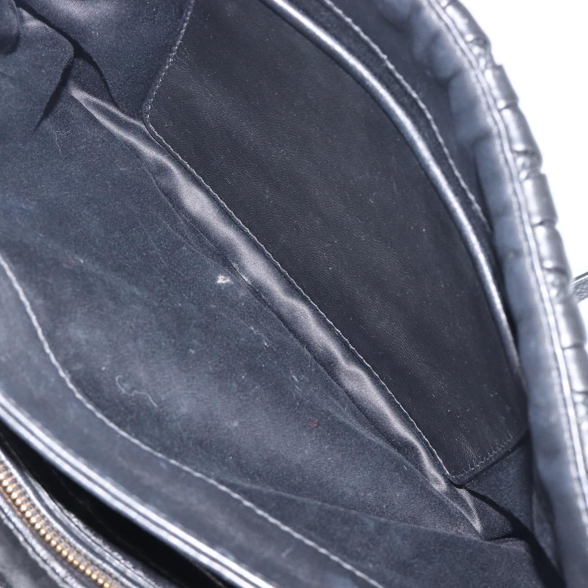 Miu Miu Matelasse Shoulder Bag Leather Black Gold Auth 210219V