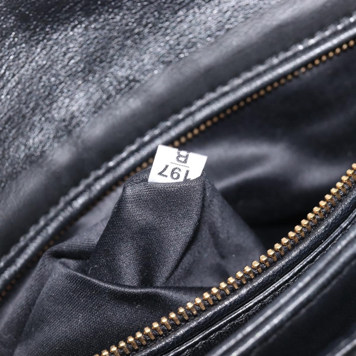Miu Miu Matelasse Shoulder Bag Leather Black Gold Auth 210219V
