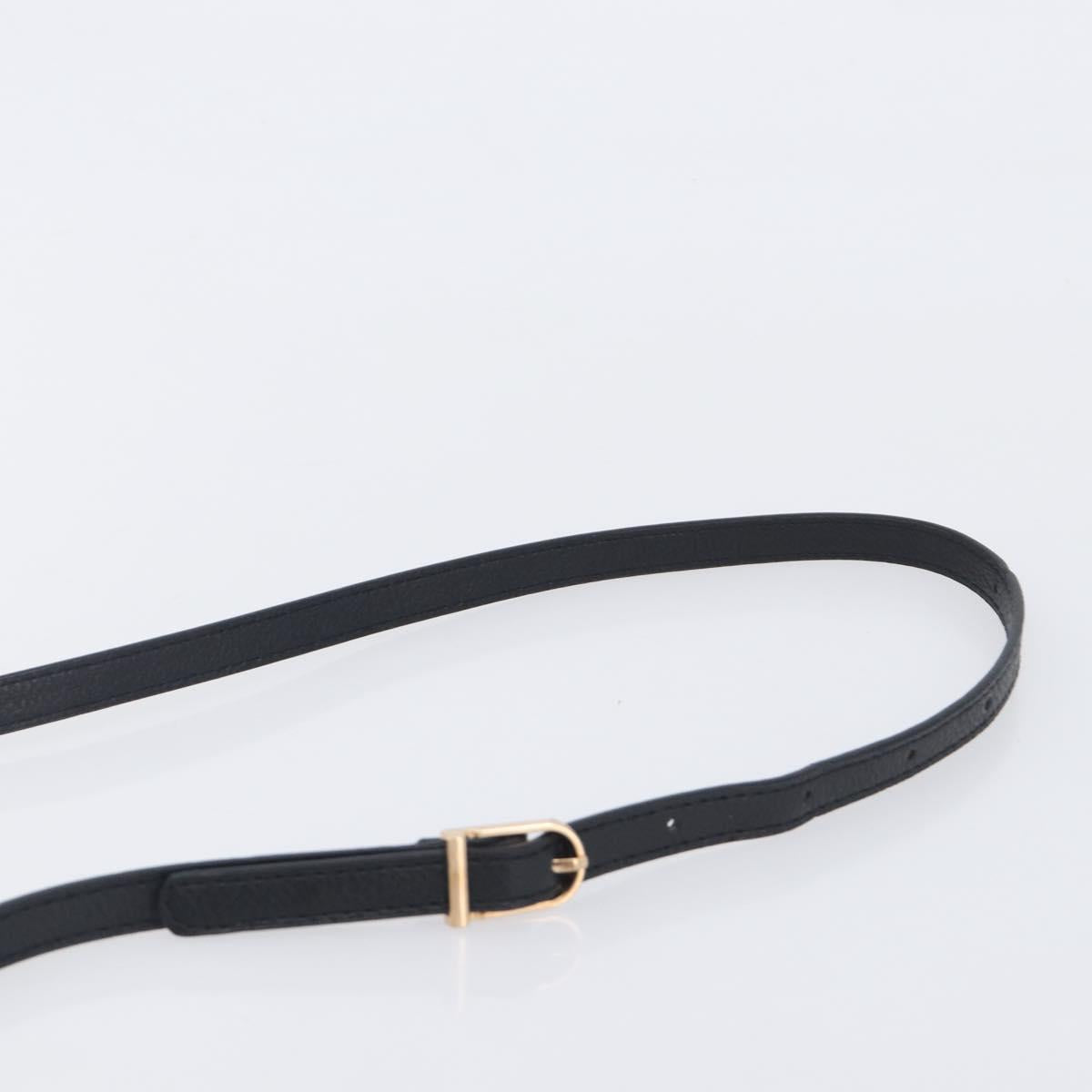 Miu Miu Matelasse Shoulder Bag Leather Black Gold Auth 210219V