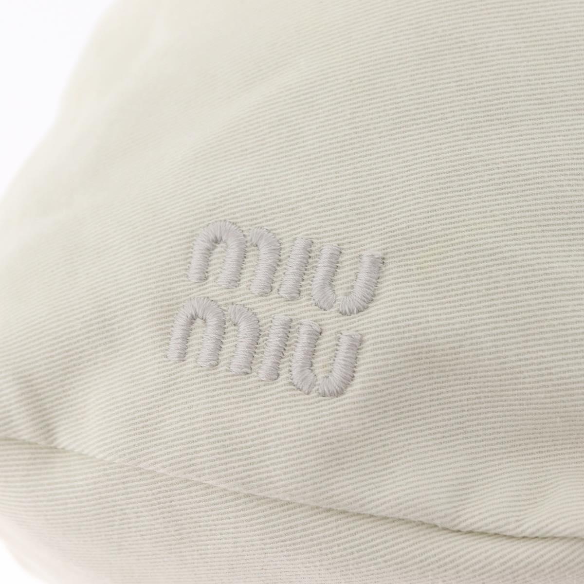Miu Miu Purse Hand Bag Canvas Ivory Gold Auth 210220A