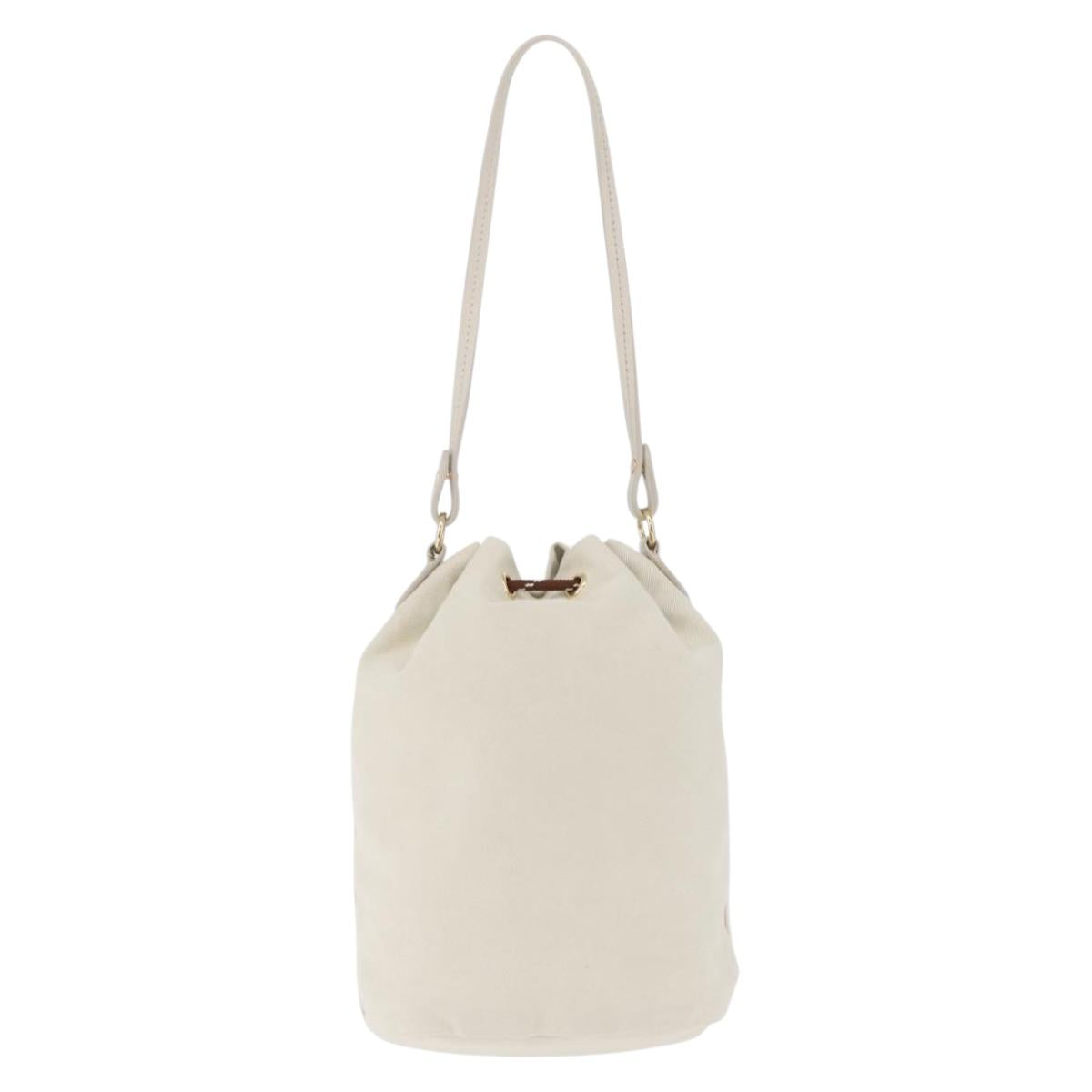 Miu Miu Purse Hand Bag Canvas Ivory Gold Auth 210220A