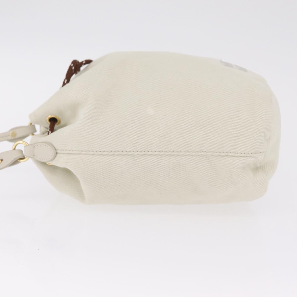 Miu Miu Purse Hand Bag Canvas Ivory Gold Auth 210220A