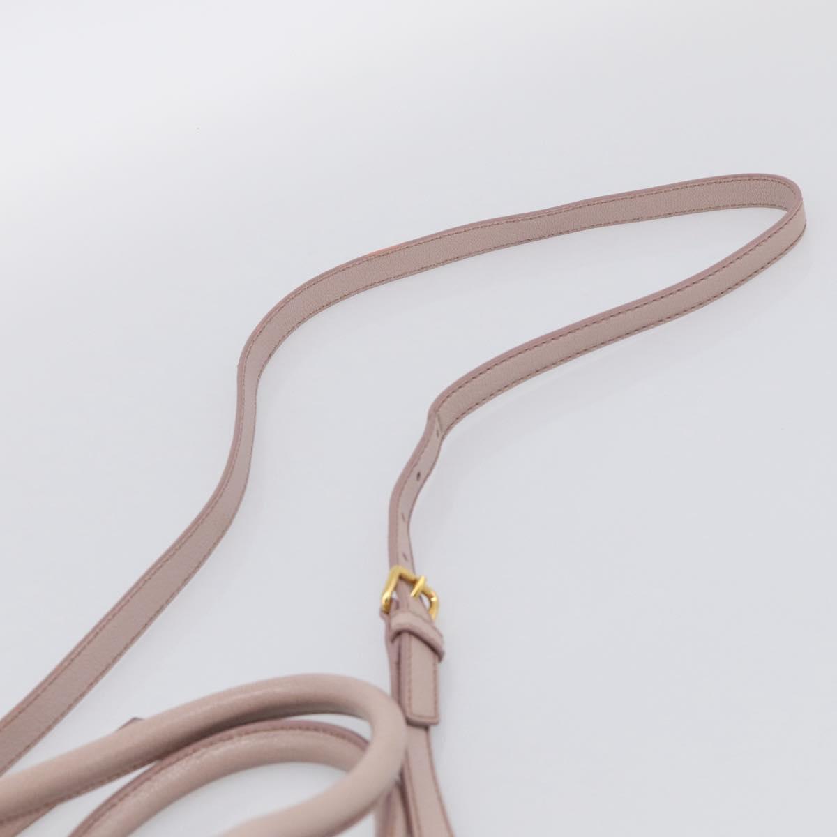 Miu Miu Madras Hand Bag Leather 2way Pink Gold Auth 210224