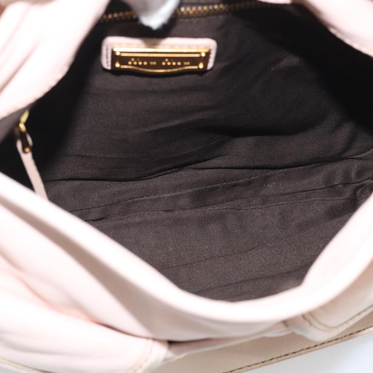 Miu Miu Matelasse Shoulder Bag Leather 2way Pink Gold Auth 210231