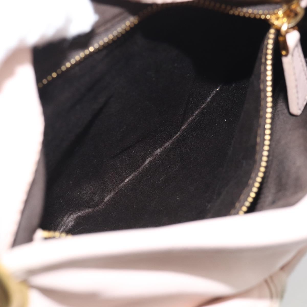 Miu Miu Matelasse Shoulder Bag Leather 2way Pink Gold Auth 210231