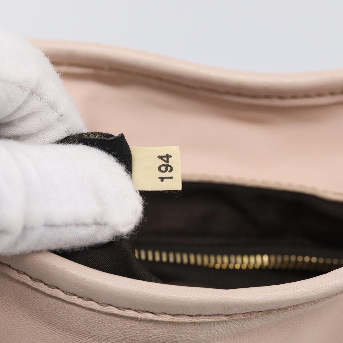 Miu Miu Matelasse Shoulder Bag Leather 2way Pink Gold Auth 210231