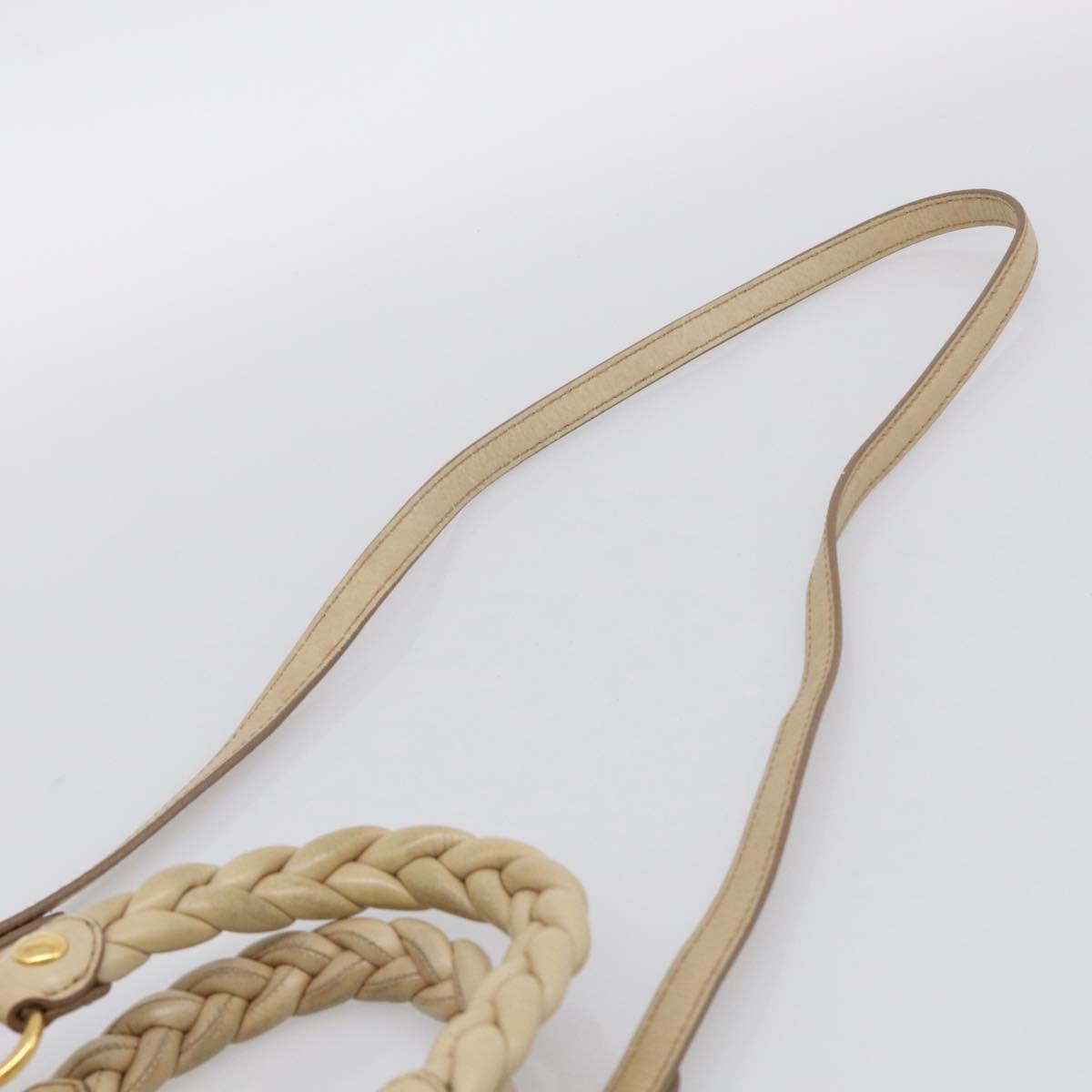 Miu Miu Matelasse Hand Bag Vitellolux 2way Beige Gold Auth 210233A