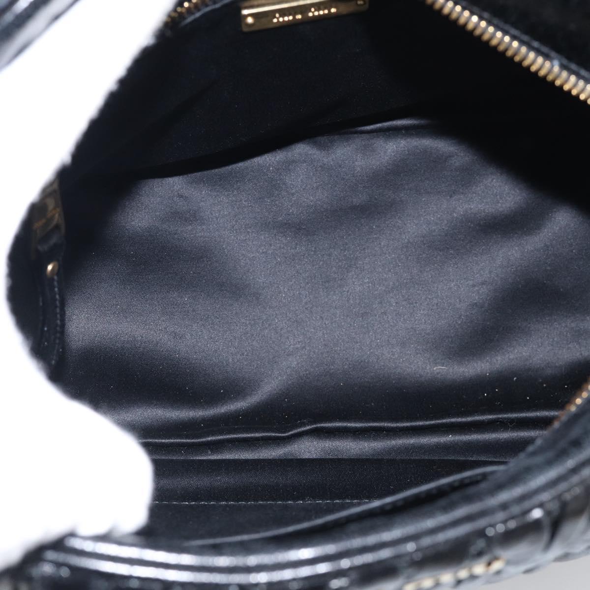 Miu Miu Matelasse Hand Bag Vitellolux 2way Black Gold Auth 210242SAM