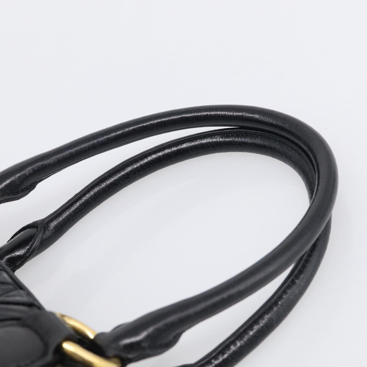 Miu Miu Matelasse Hand Bag Vitellolux 2way Black Gold Auth 210242SAM