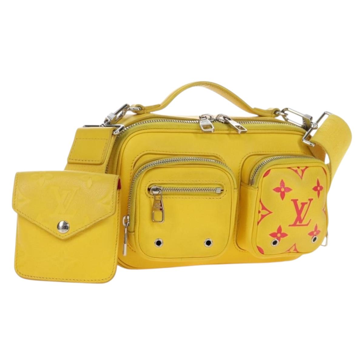 LOUIS VUITTON Utility Cross Body Bag Leather Yellow M58652 LV Auth 210243V