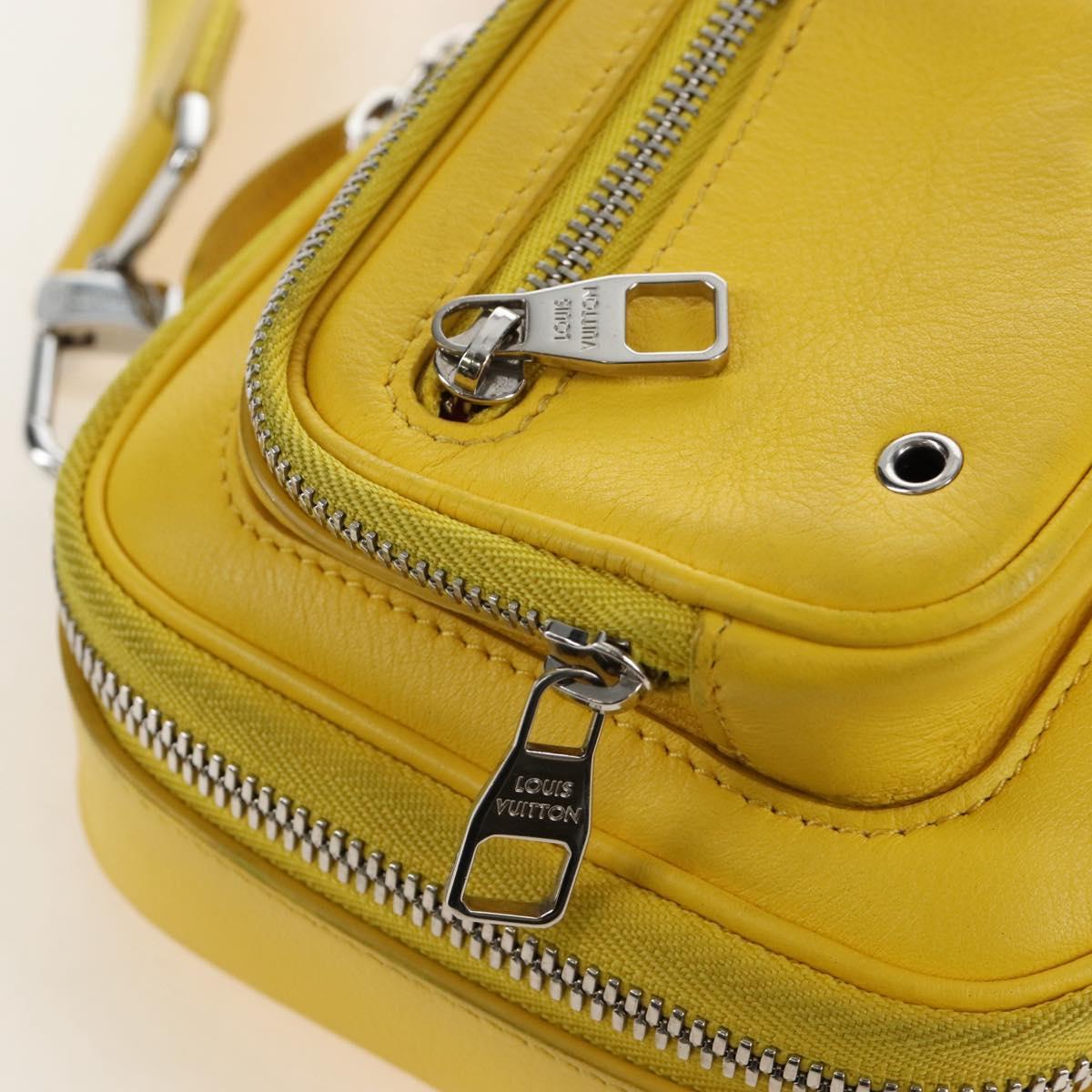 LOUIS VUITTON Utility Cross Body Bag Leather Yellow M58652 LV Auth 210243V