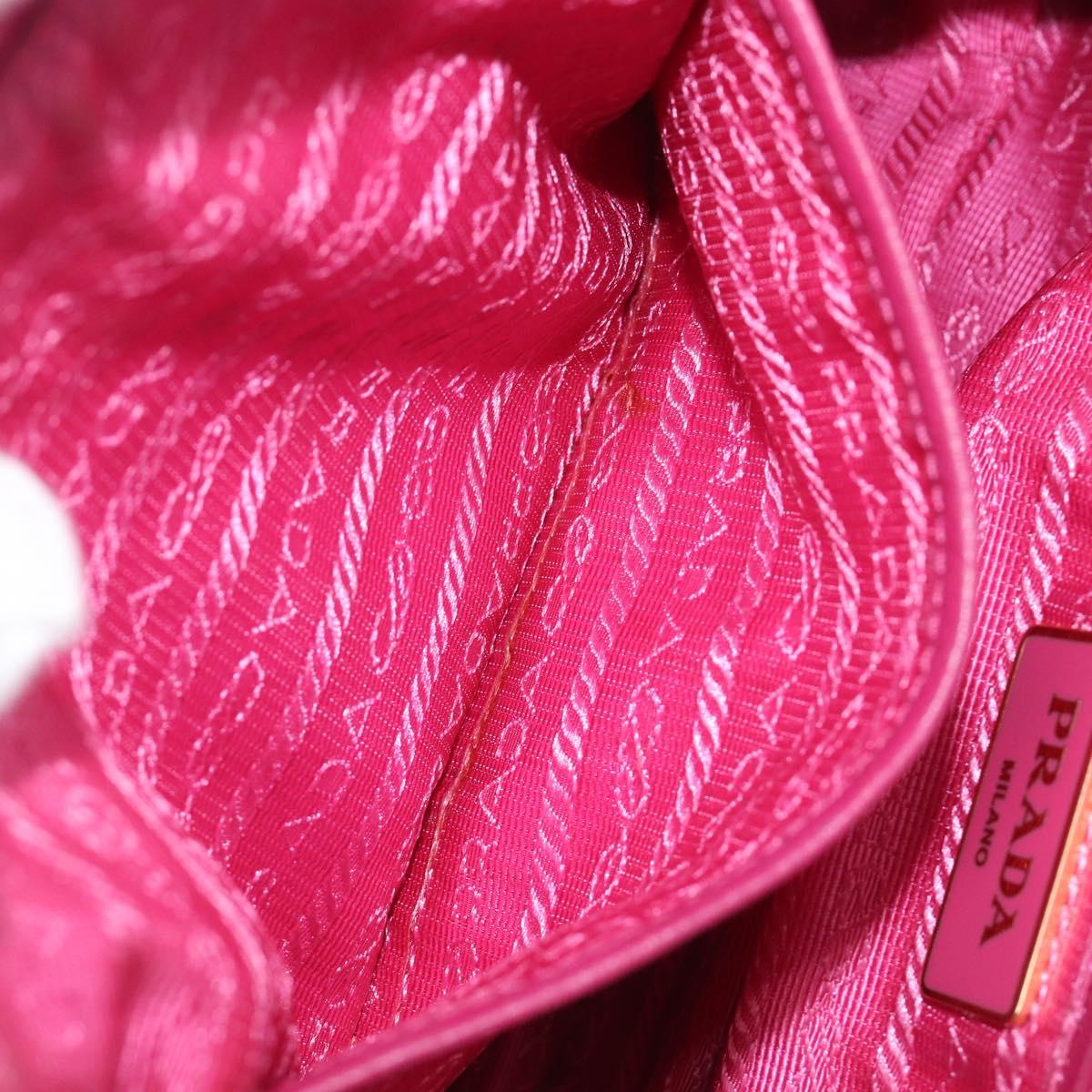 PRADA Chain Shoulder Bag Nylon Pink Gold Auth 210244