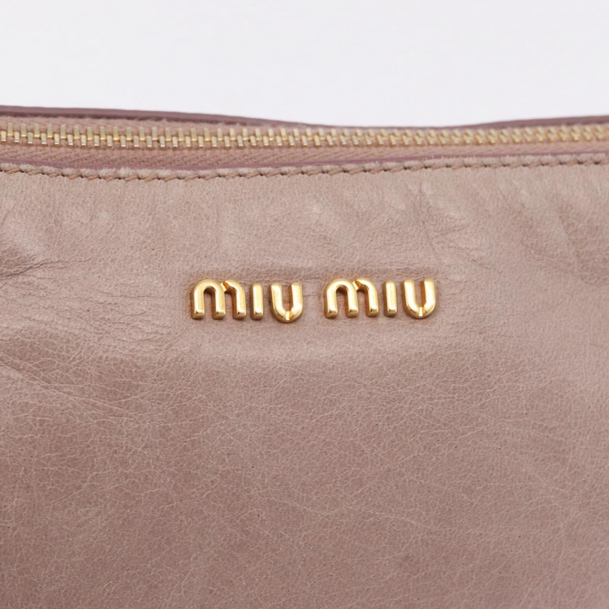 Miu Miu Shoulder Bag Vitellolux Pink Gold Auth 210245A