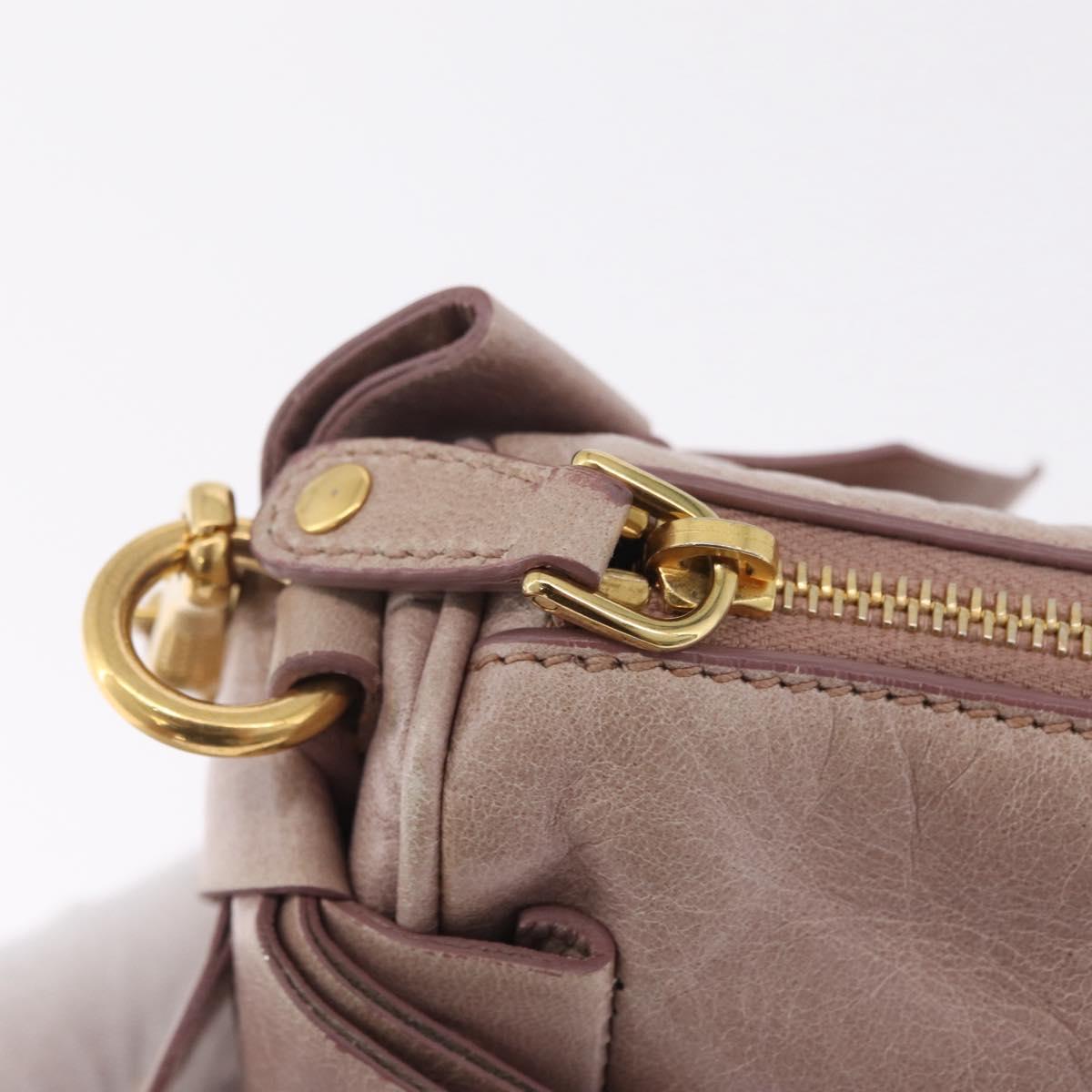 Miu Miu Shoulder Bag Vitellolux Pink Gold Auth 210245A