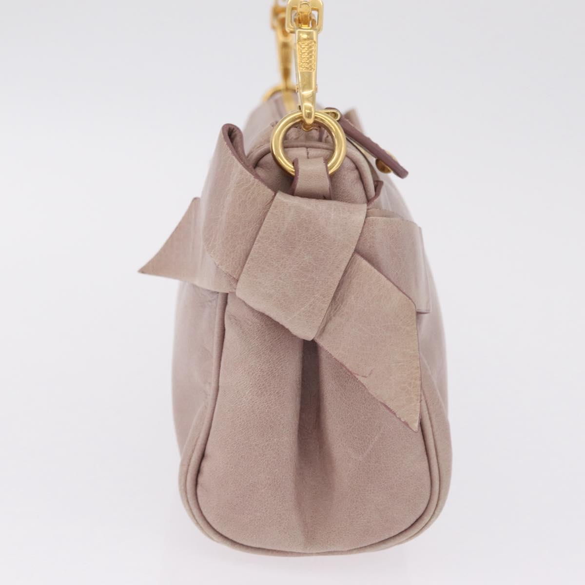 Miu Miu Shoulder Bag Vitellolux Pink Gold Auth 210245A