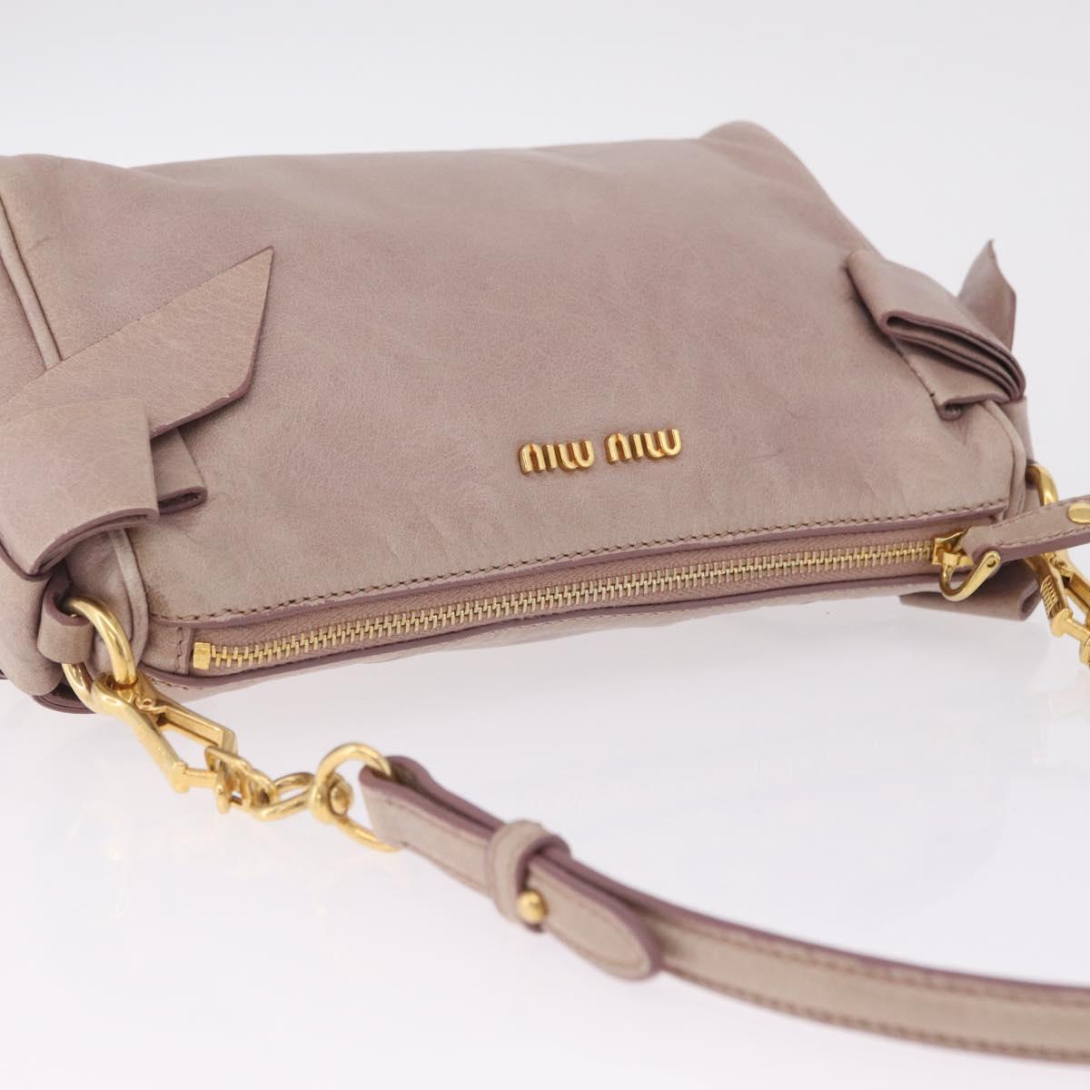 Miu Miu Shoulder Bag Vitellolux Pink Gold Auth 210245A