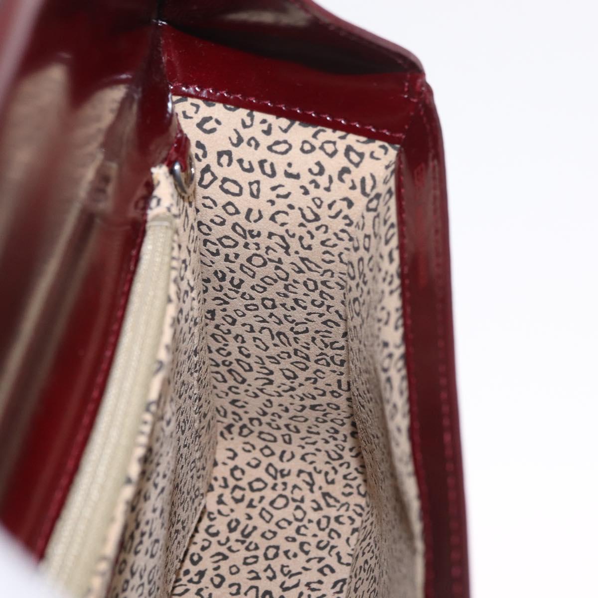 Cartier PANTHERE Shoulder Bag Leather Bordeaux Silver Auth 210248A