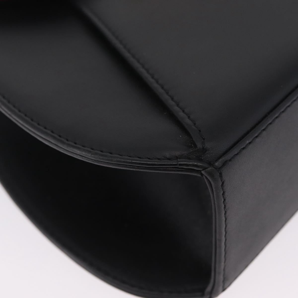 Cartier PANTHERE Shoulder Bag Leather Black Gold Auth 210249A