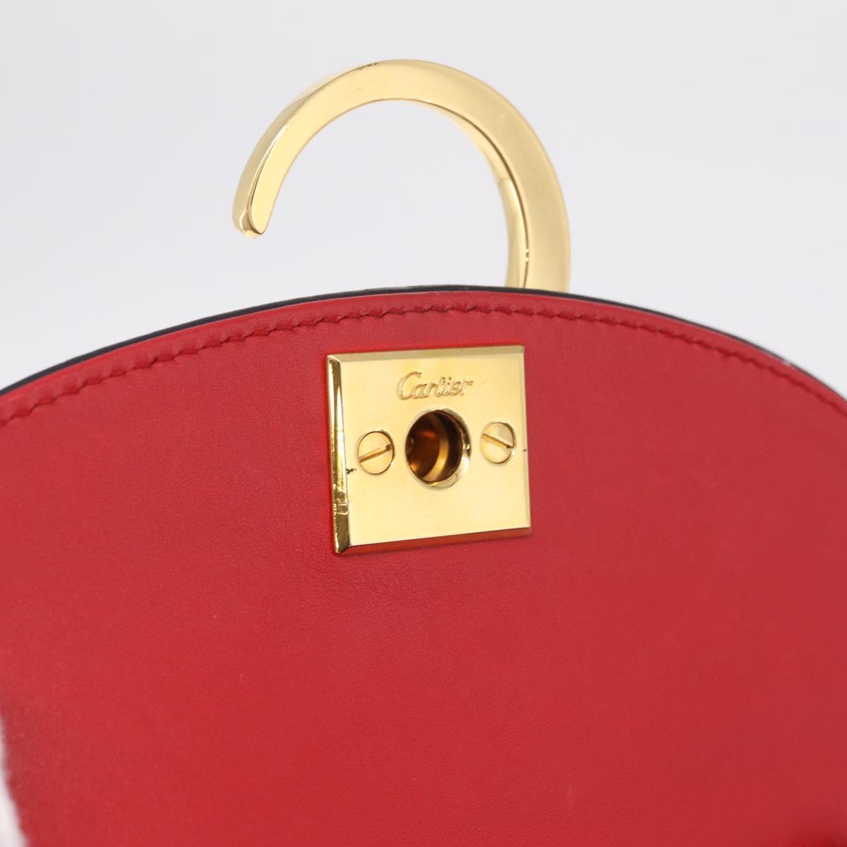 Cartier PANTHERE Shoulder Bag Leather Black Gold Auth 210249A
