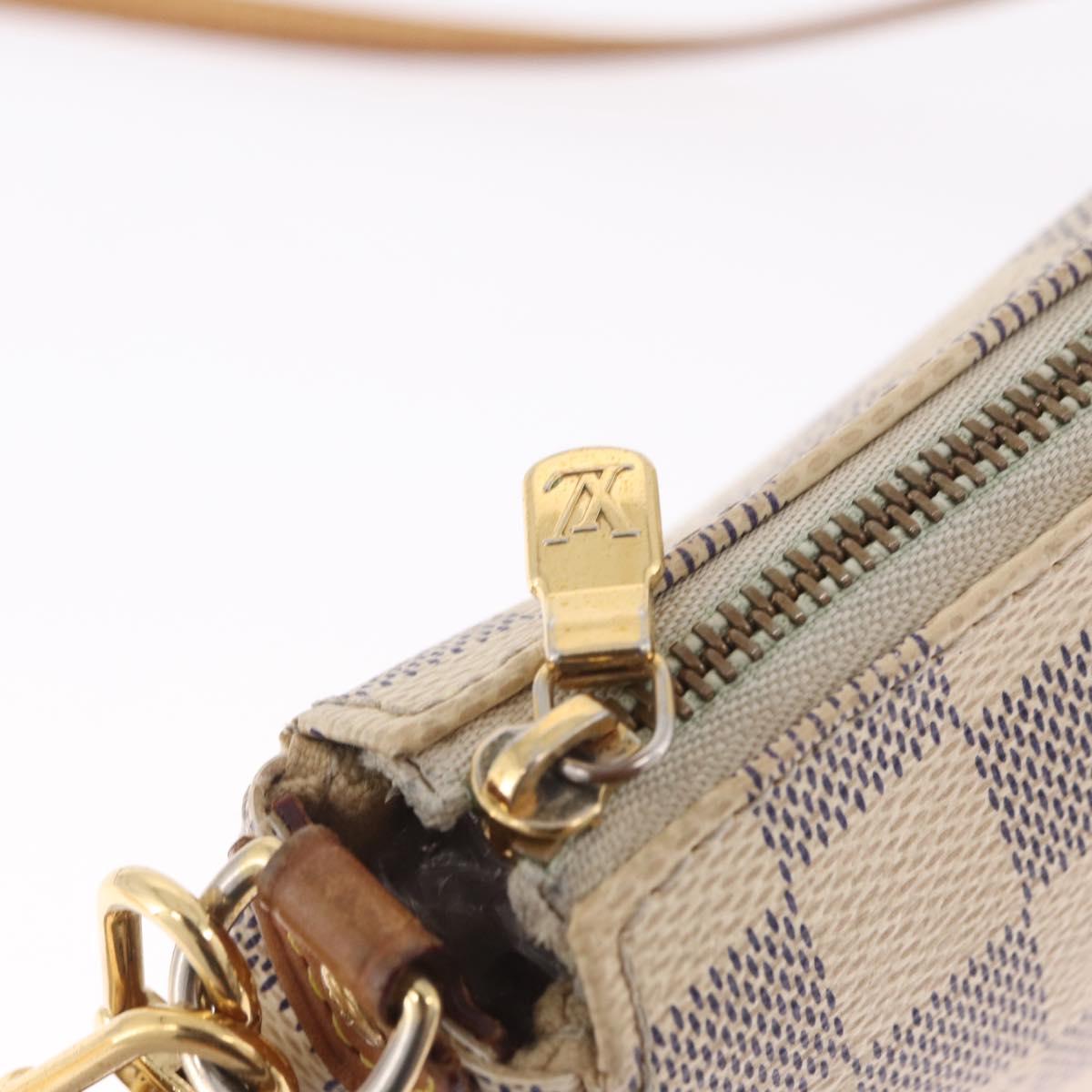 LOUIS VUITTON Damier Azur Eva Shoulder Bag 2way N55214 LV Auth 210254A