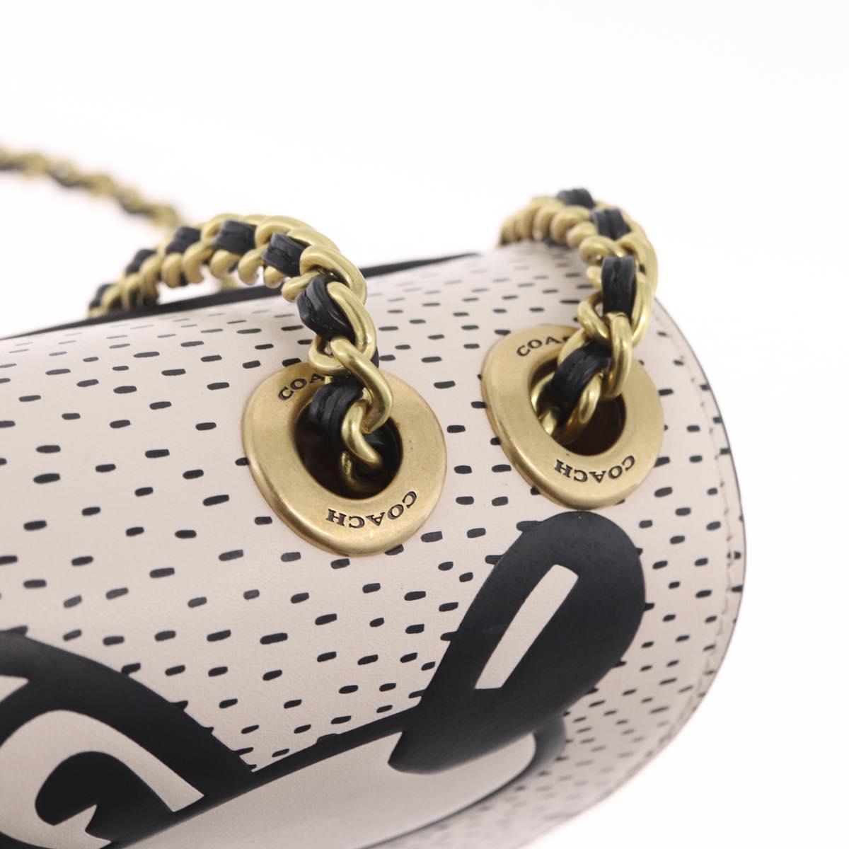 Coach Mickey Chain Shoulder Bag Leather Red Gold Auth 210264V