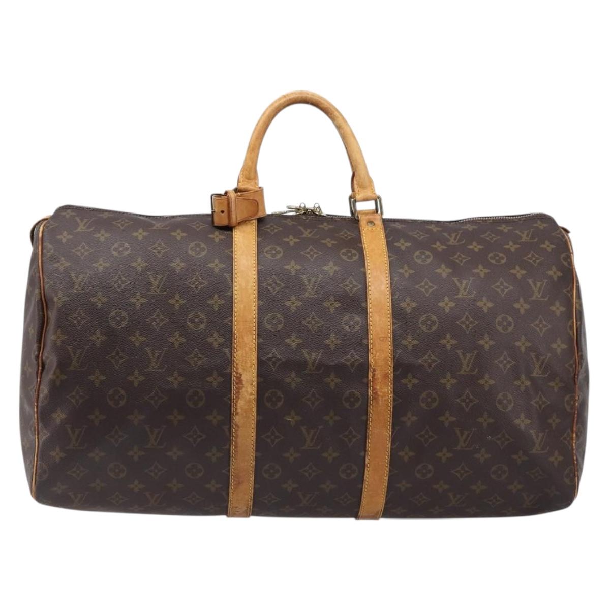LOUIS VUITTON Monogram Keepall 60 Boston Bag M41422 LV Auth 210276