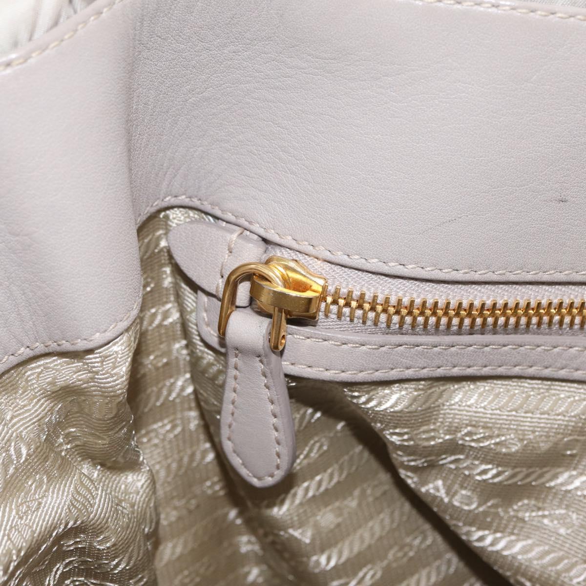 PRADA Chain Tote Bag Nylon Ivory Gold Auth 210277V