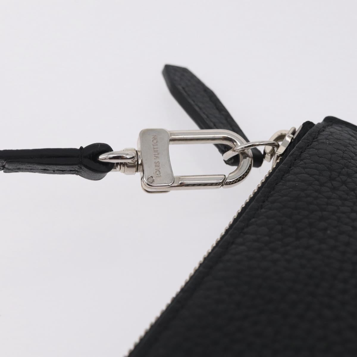 LOUIS VUITTON Cabalite Pouch Leather Black Silver LV Auth 210280A