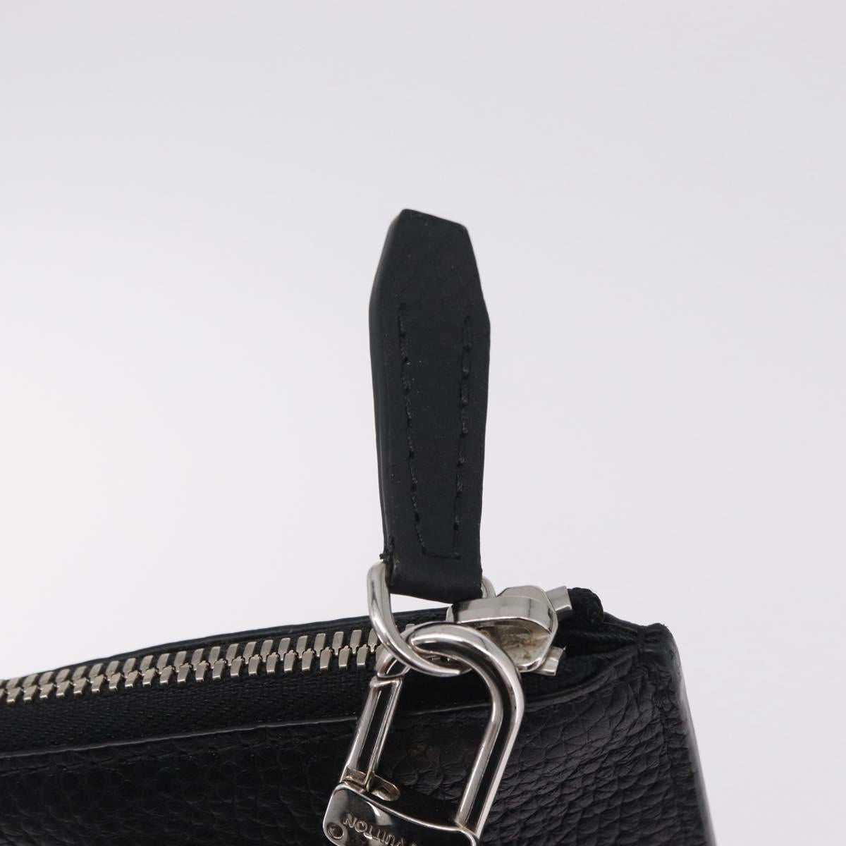LOUIS VUITTON Cabalite Pouch Leather Black Silver LV Auth 210280A