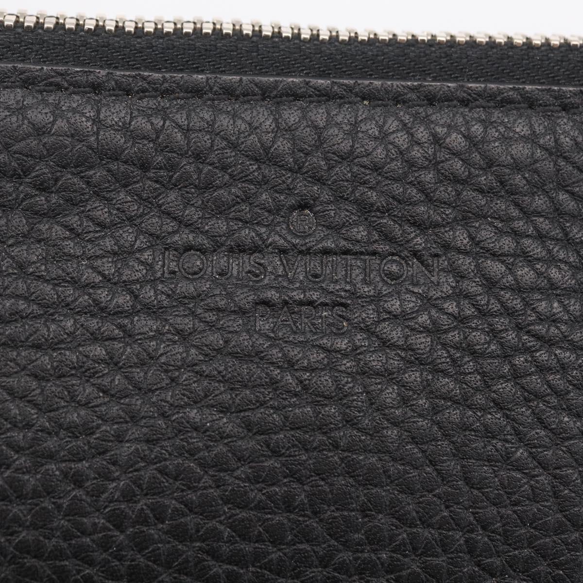 LOUIS VUITTON Cabalite Pouch Leather Black Silver LV Auth 210280A