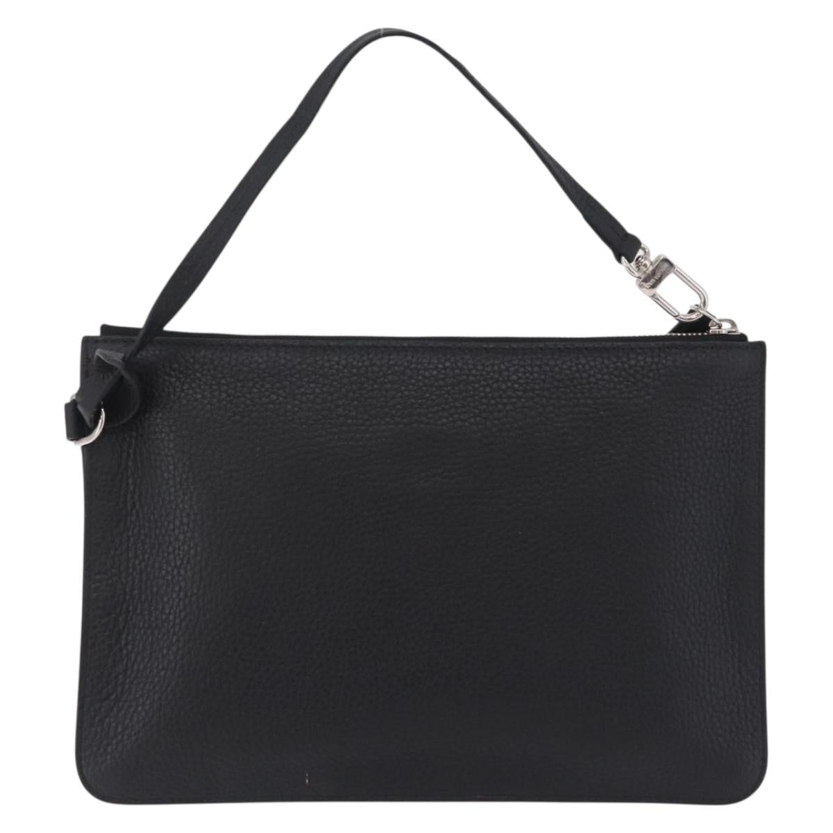 LOUIS VUITTON Cabalite Pouch Leather Black Silver LV Auth 210280A