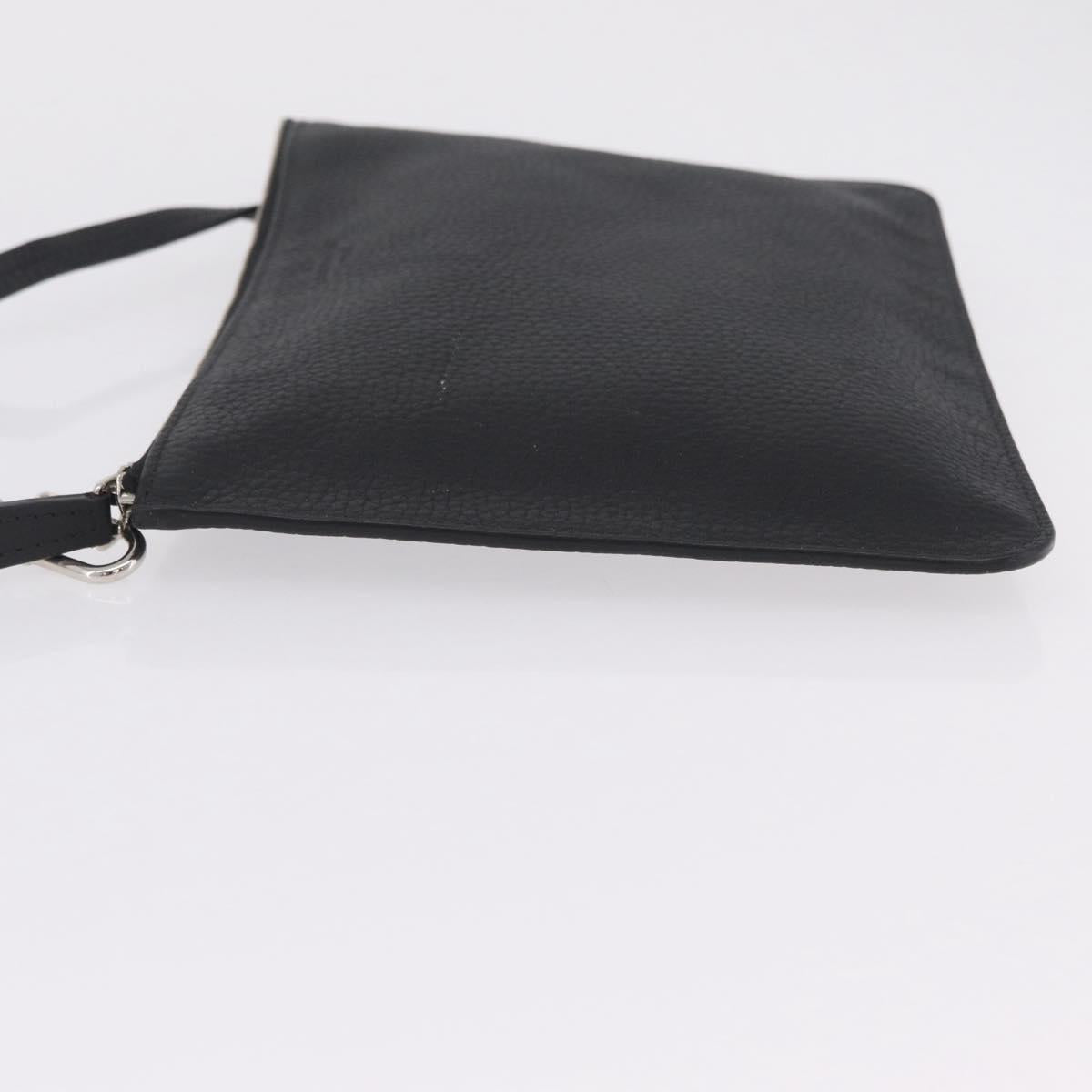 LOUIS VUITTON Cabalite Pouch Leather Black Silver LV Auth 210280A