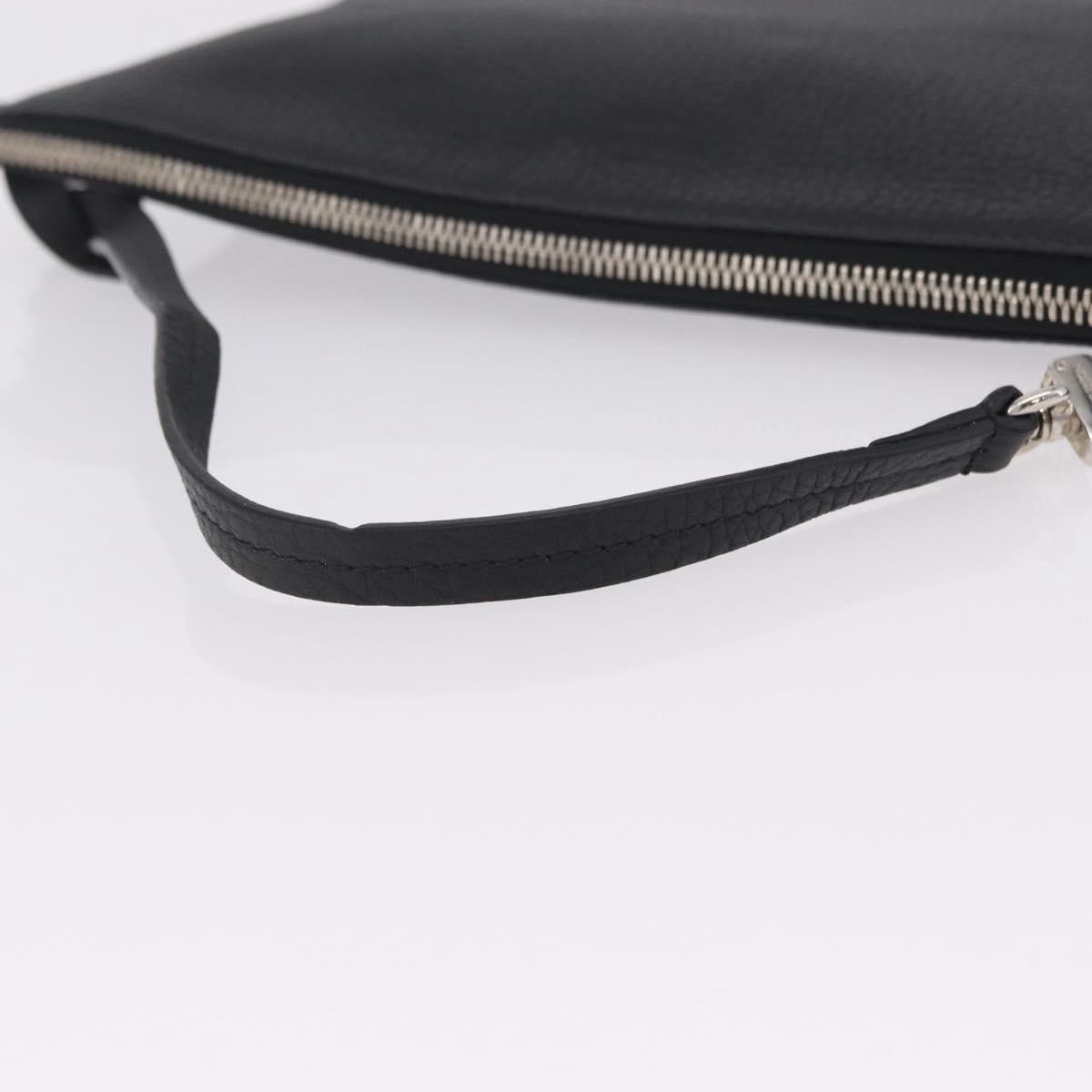 LOUIS VUITTON Cabalite Pouch Leather Black Silver LV Auth 210280A